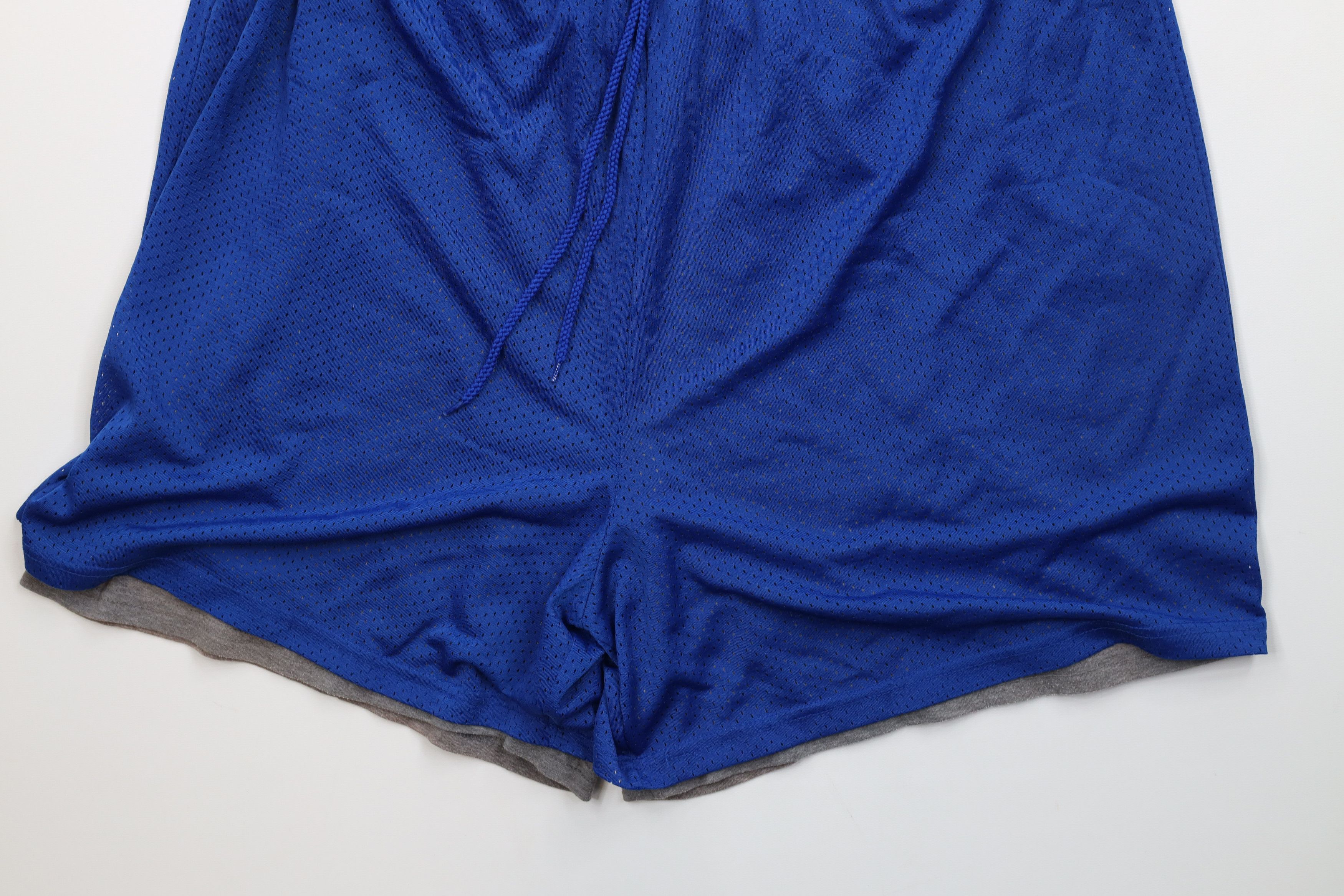 Vintage Vintage 90s Y2K Streetwear Lined Mesh Shorts Royal Blue Size US 36 / EU 52 - 4 Thumbnail