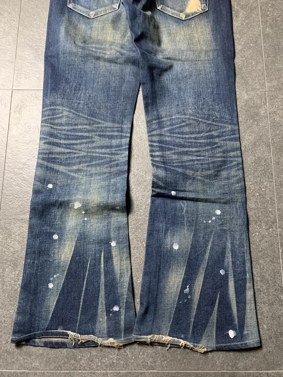 If Six Was Nine 2000s Varosh Studded Statement Mud Wash Flared Jeans Size US 32 / EU 48 - 12 Thumbnail