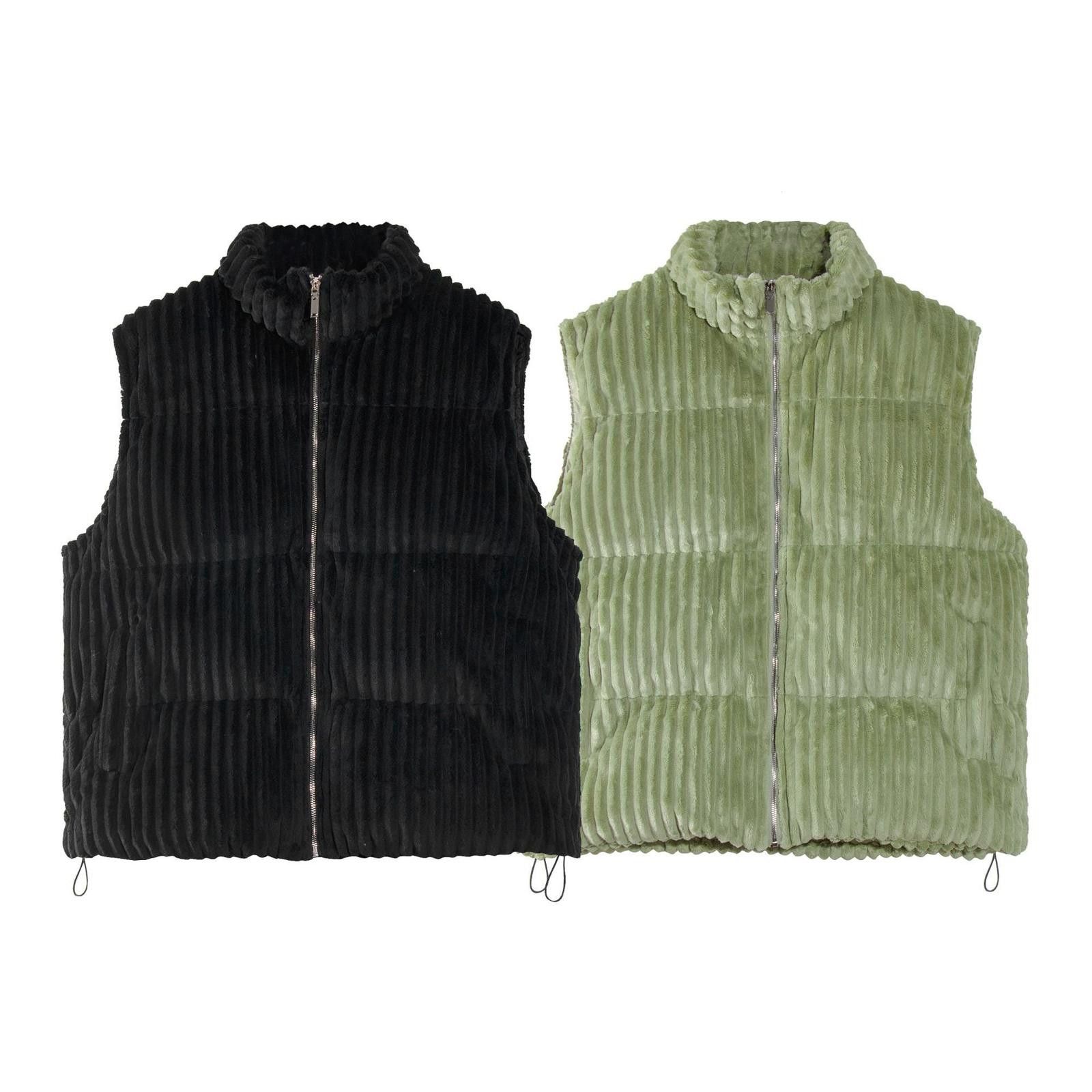 Japanese Brand Black Ribbed Puffer Vest, Sleeveless Outerwear Size US M / EU 48-50 / 2 - 5 Thumbnail