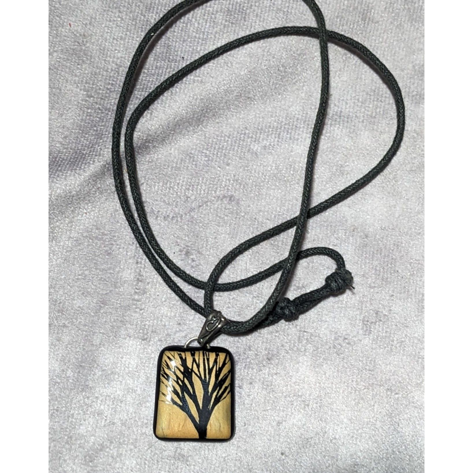 Other Nature Inspired Painted Tree Glass Pendant Necklace Size ONE SIZE - 7 Thumbnail