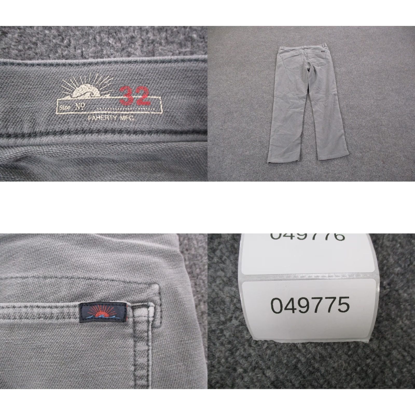 Faherty Faherty Pants Mens 32 Gray Chino Stretch Preppy Straight Business Casual Jeans Trousers Regular Gray Mens Size US 32 / EU 48 - 8 Thumbnail