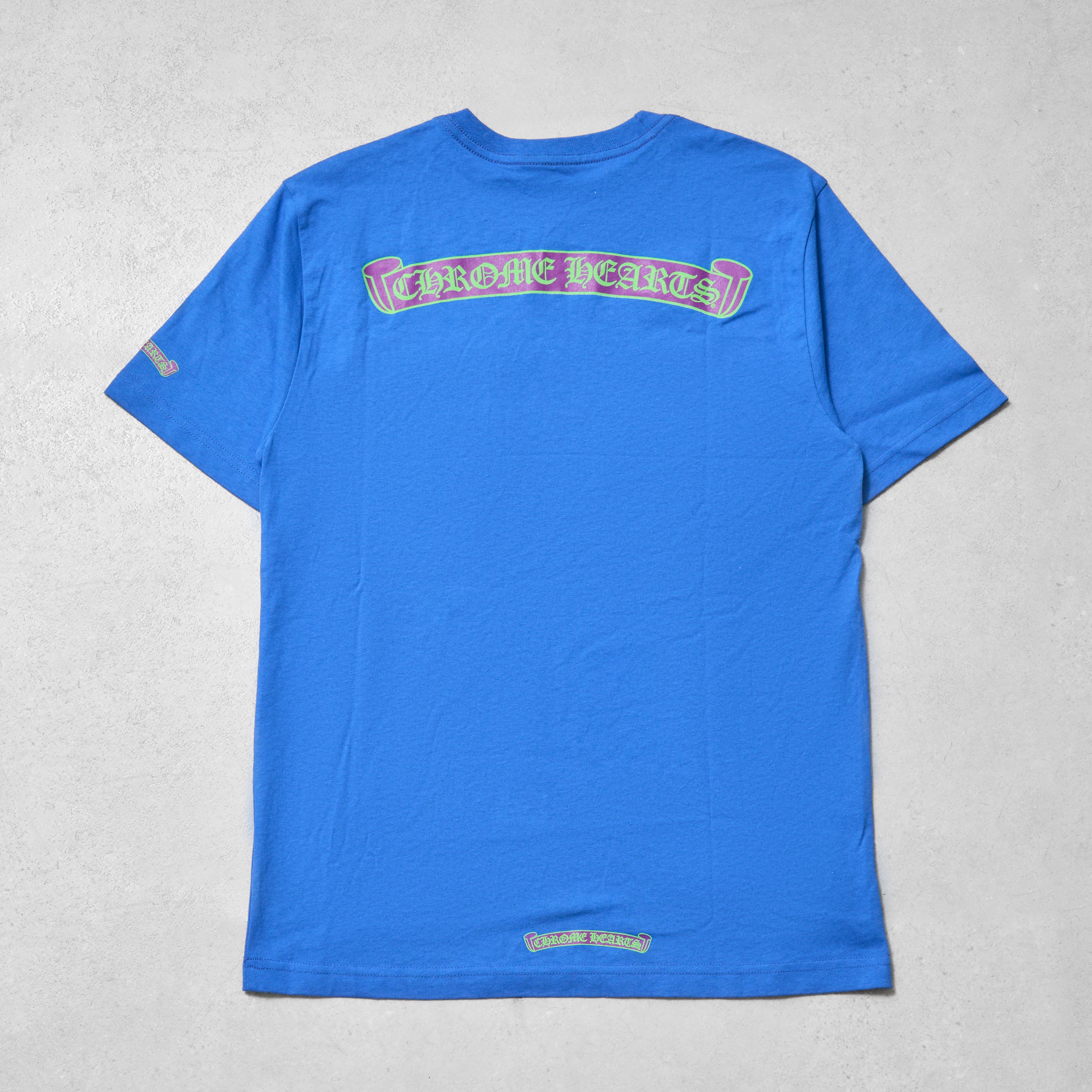 Chrome Hearts CHROME HEARTS Scroll Logo T Shirt BLUE Size US M / EU 48-50 / 2 - 1 Thumbnail