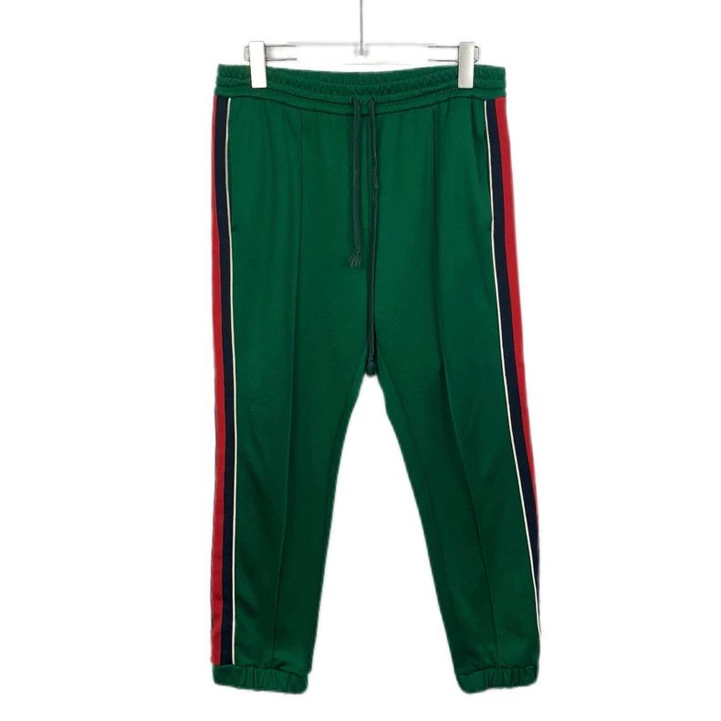 Gucci Gucci Size M Green striped elastic waist drawstring sports Size US 26 / EU 42 - 1 Thumbnail