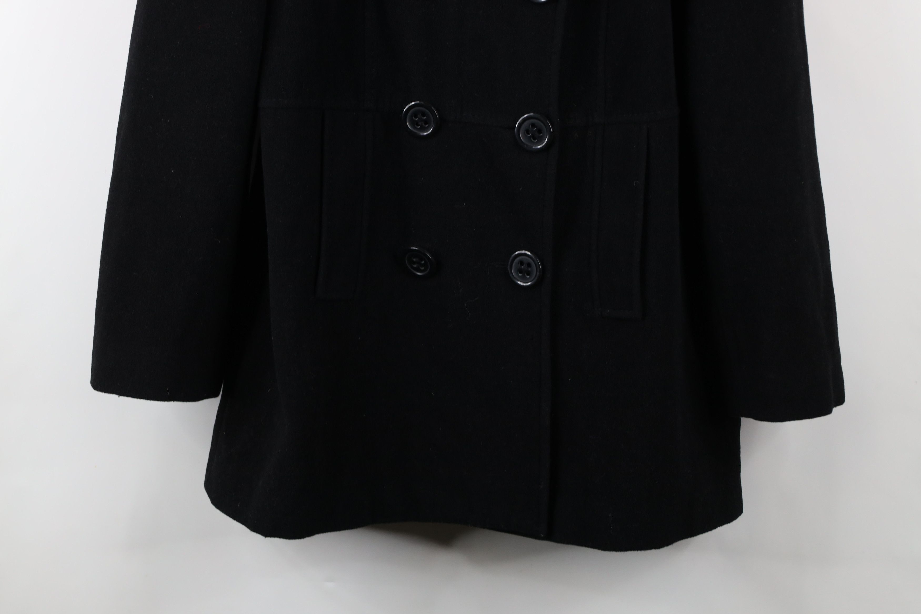 Esprit × Vintage Vintage 90s Y2K Esprit Babydoll Wool Peacoat Jacket Black Size L / US 10 / IT 46 - 3 Thumbnail