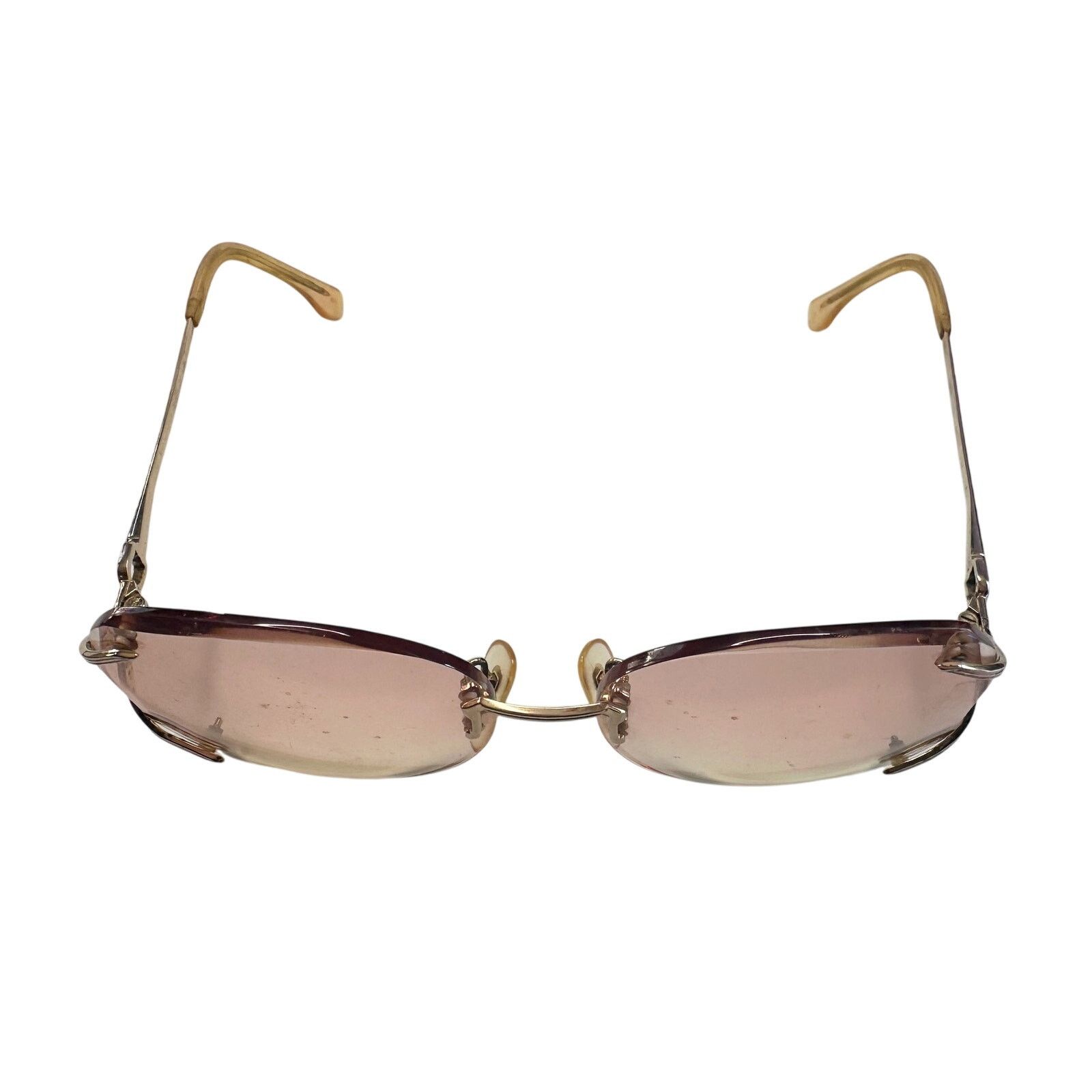 Yves Saint Laurent YSL - Yves Saint Laurent Amber Rose Rimless Sunglasses Size ONE SIZE - 4 Thumbnail