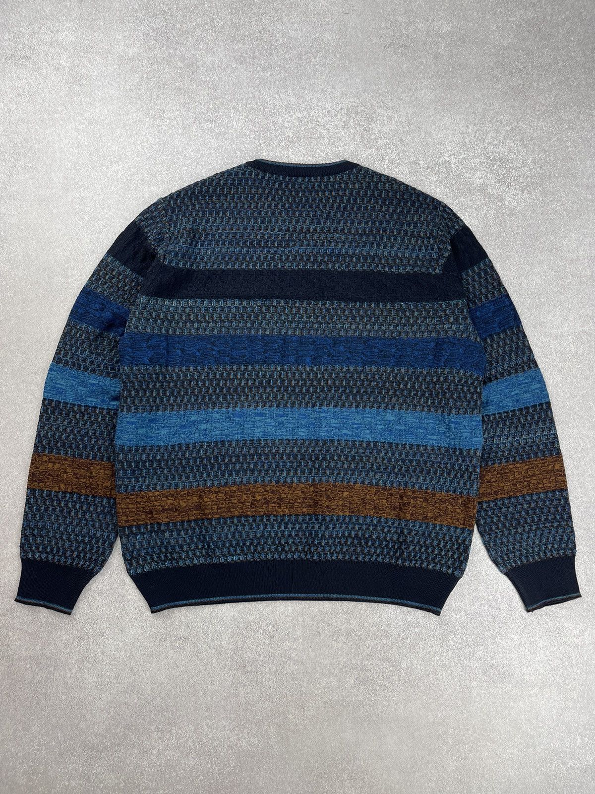 Designer Montechiaro Striped Multiclor Knit Sweater Men’s Size 54 Size US L / EU 52-54 / 3 - 10 Thumbnail