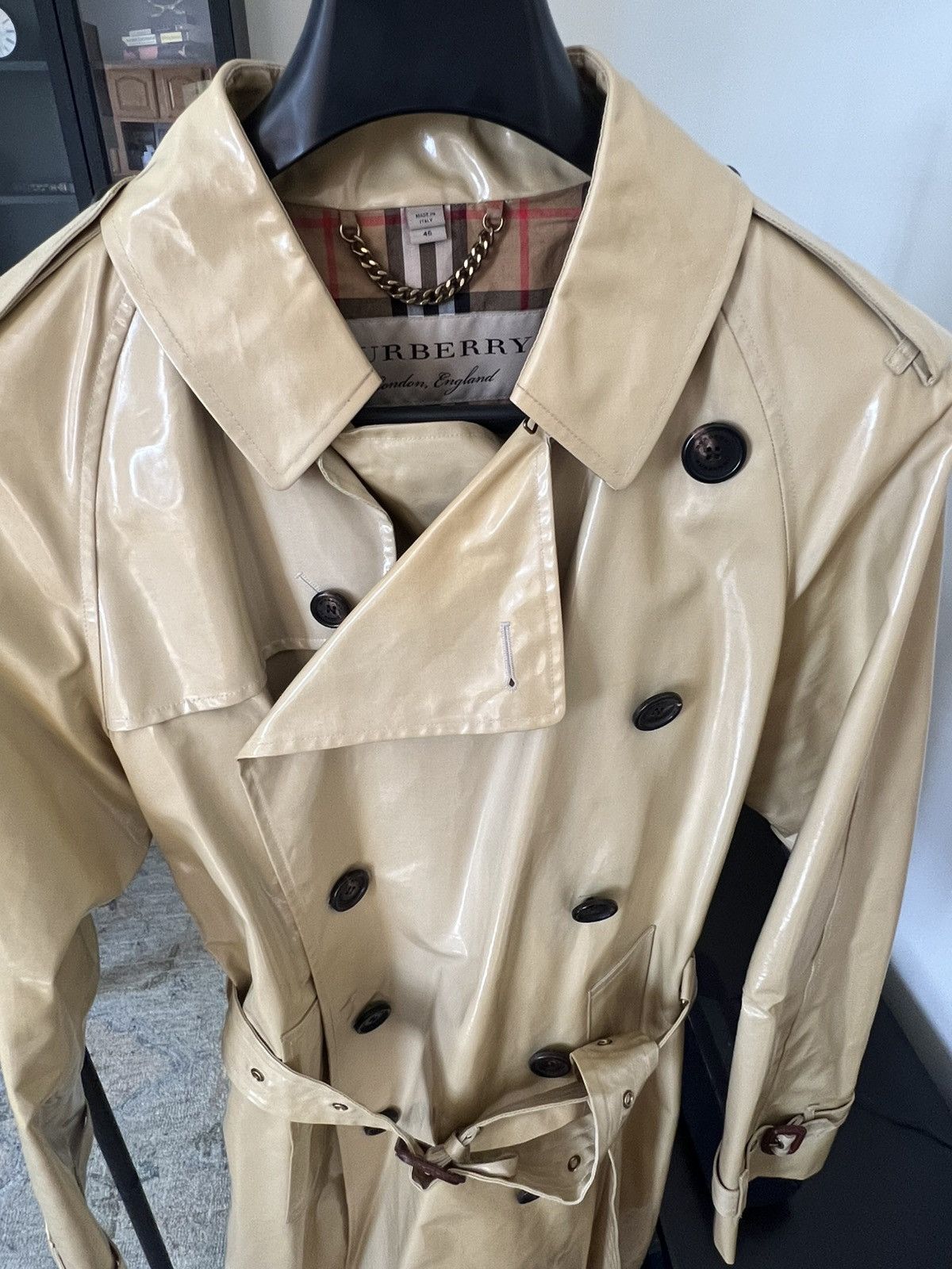 Burberry BURBERRY Laminated Gabardine Trench Coat Size US S / EU 44-46 / 1 - 3 Thumbnail