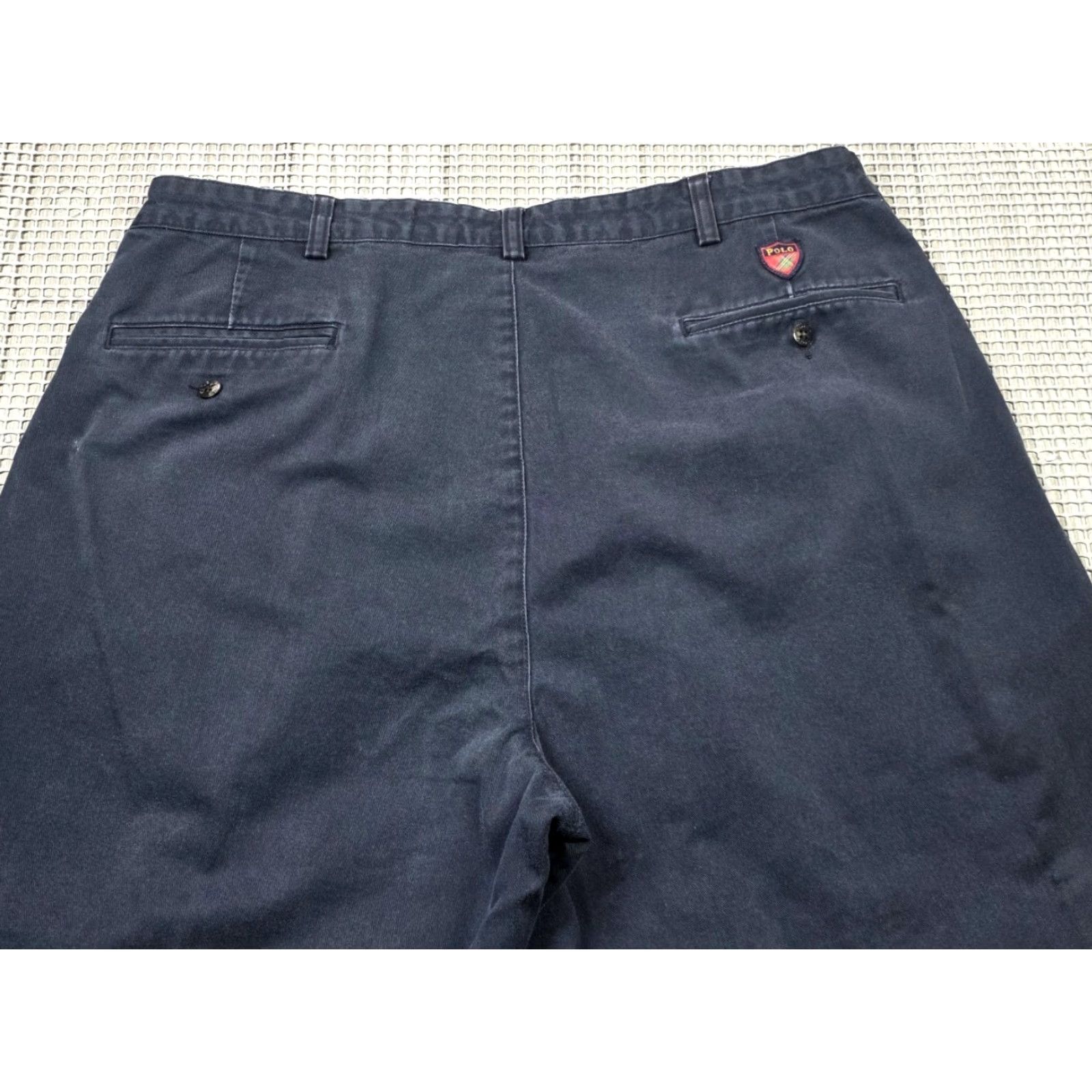 Polo Ralph Lauren VINTAGE Polo Ralph Lauren Pants Mens 38x32 Classic Navy Pleated Twill 90s Golf City Boy Preppy High Rise Size US M / EU 48-50 / 2 - 5 Thumbnail