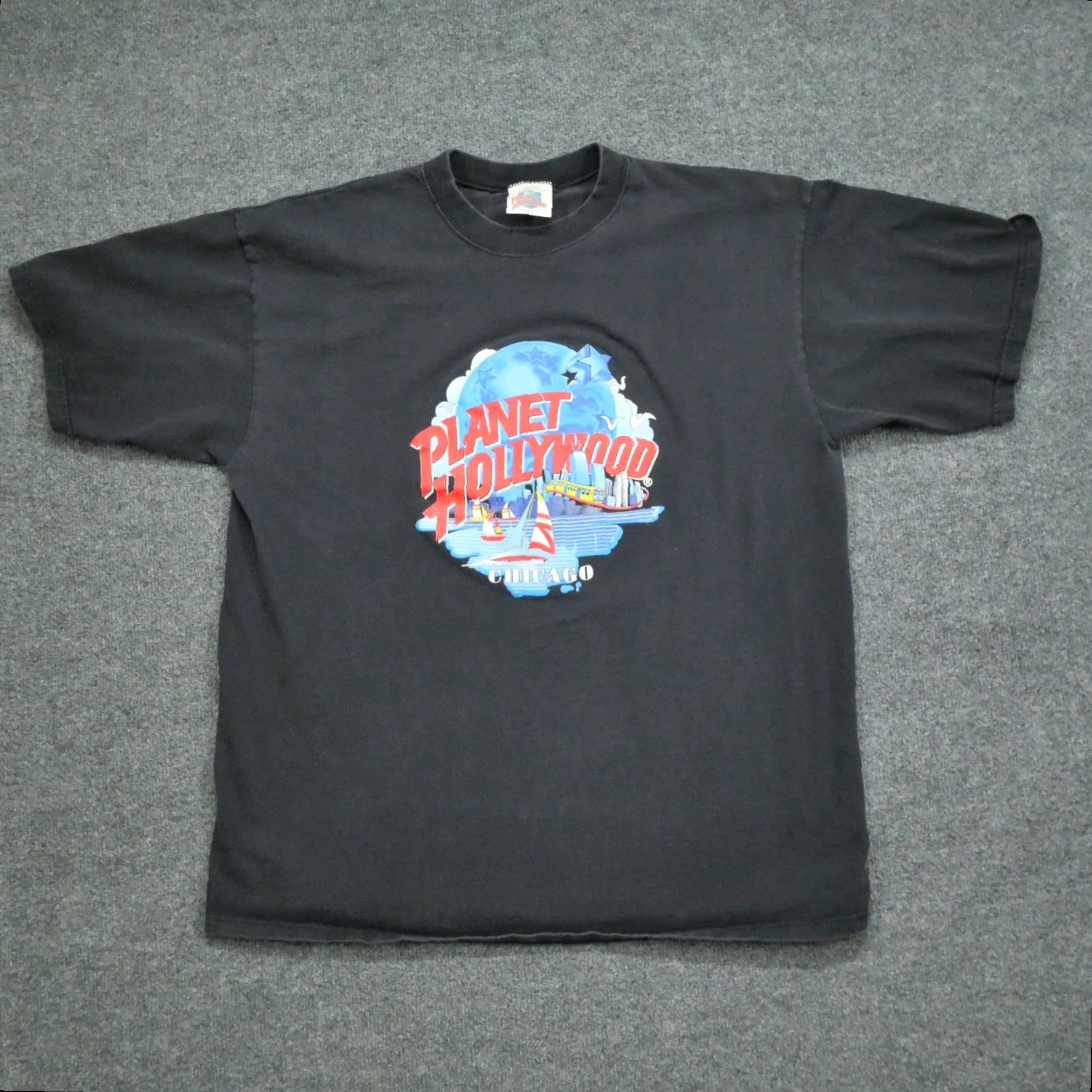 Planet Hollywood VINTAGE Planet Hollywood T Shirt Mens XL Black 90s Y2K Chicago Logo Graphic Print Crew Neck Short Sleeve Art 90s Mens Size US XL / EU 56 / 4 - 2 Thumbnail
