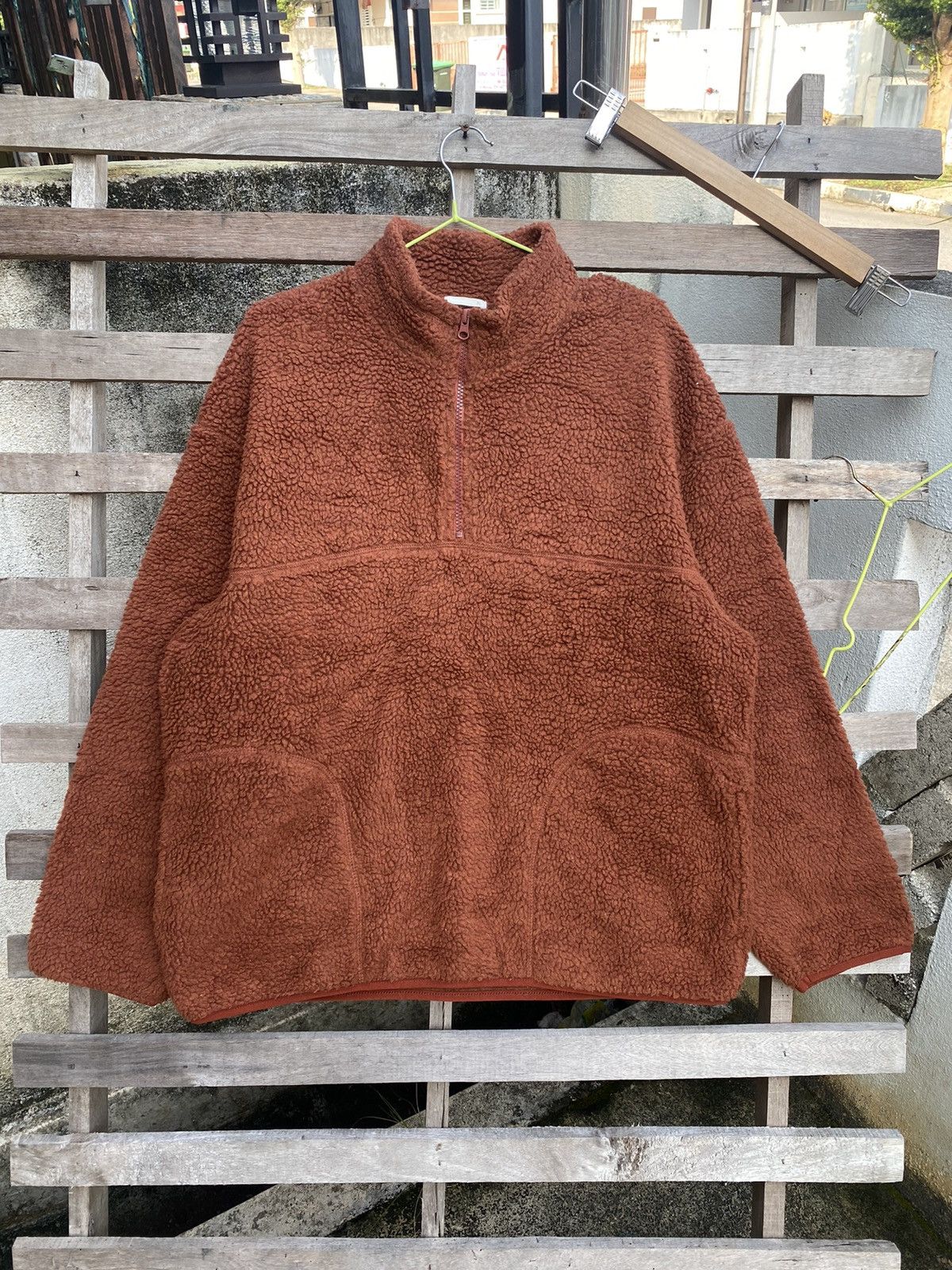 GU × Japanese Brand × Vintage GU Sherpa Half Zipper Size US XL / EU 56 / 4 - 2 Thumbnail