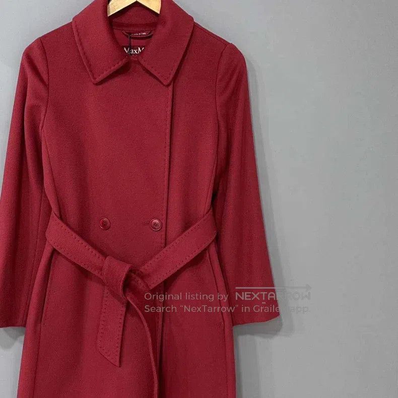 Max Mara Max Mara Red Lapel Long Wool Overcoat Size XS / US 0-2 / IT 36-38 - 3 Thumbnail