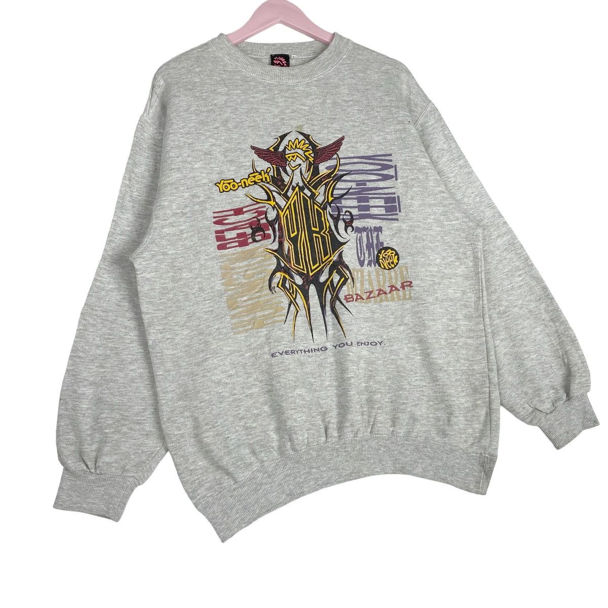 Designer × Vintage Yoo Neek Sweatshirt Crewneck Pullover Jumper Size US L / EU 52-54 / 3 - 4 Thumbnail