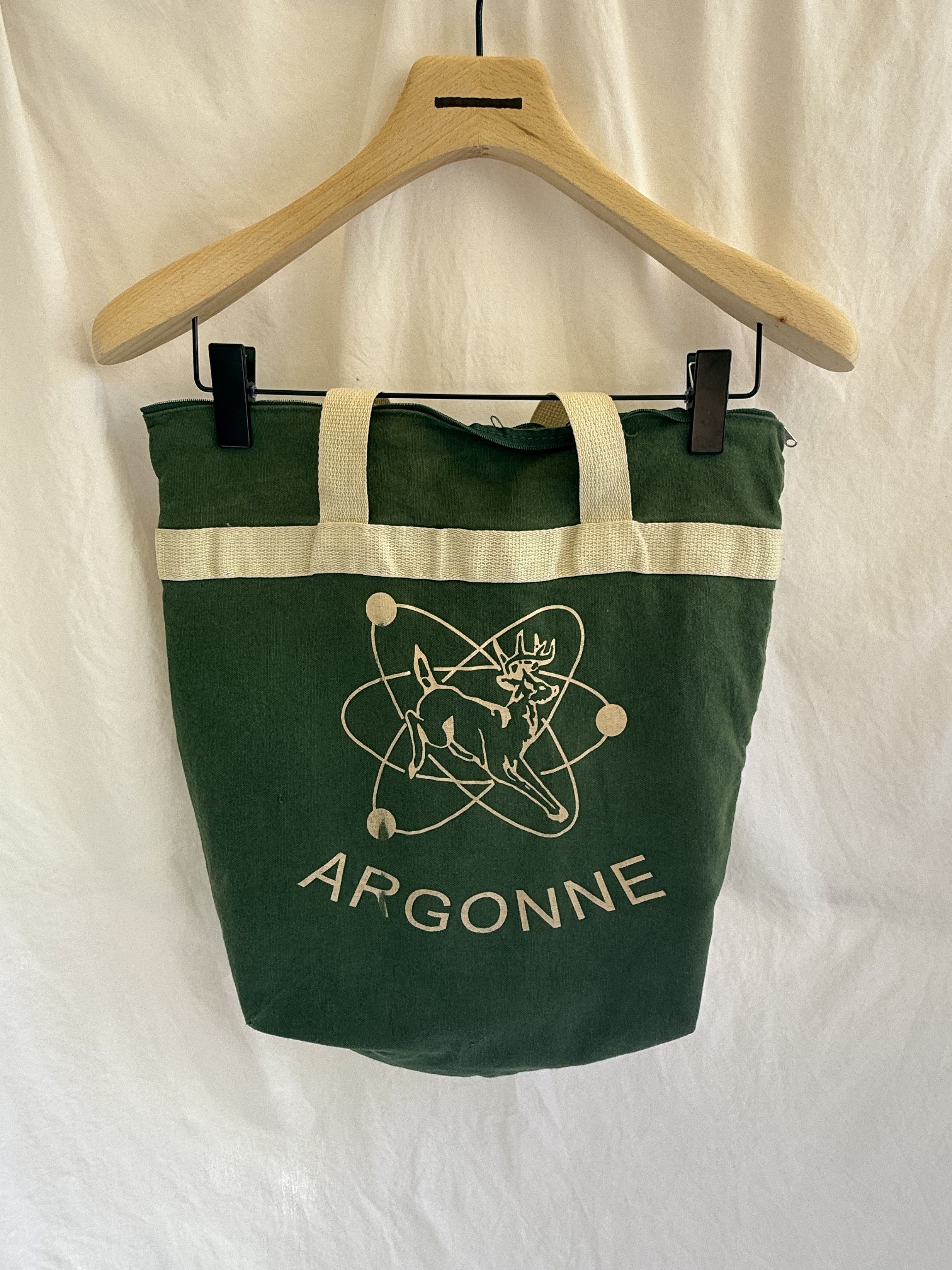 Vintage Nuclear Deer Tote Bag in Green, Men's