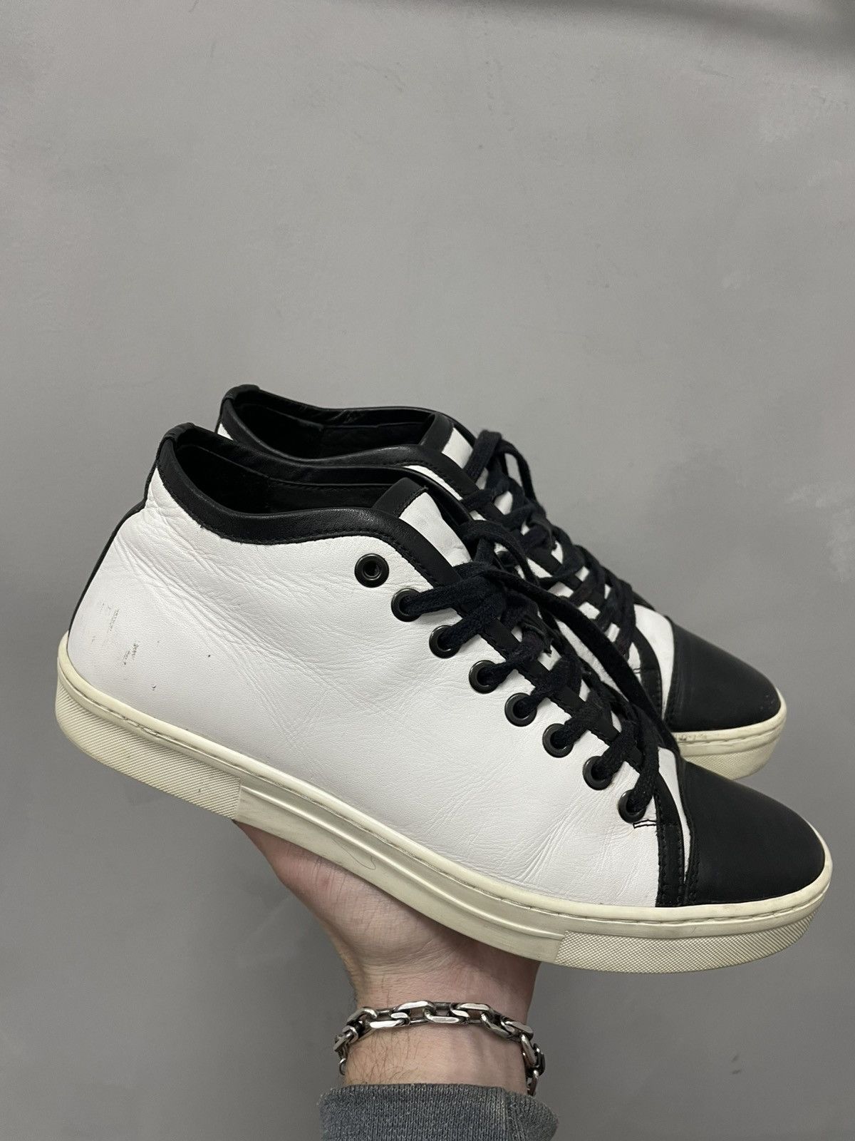 Designer × Japanese Brand × Neil Barrett LEATHER 2000s HIGH LEATHER SNEAKERS Neill Barrett Size US 8 / EU 41 - 8 Thumbnail