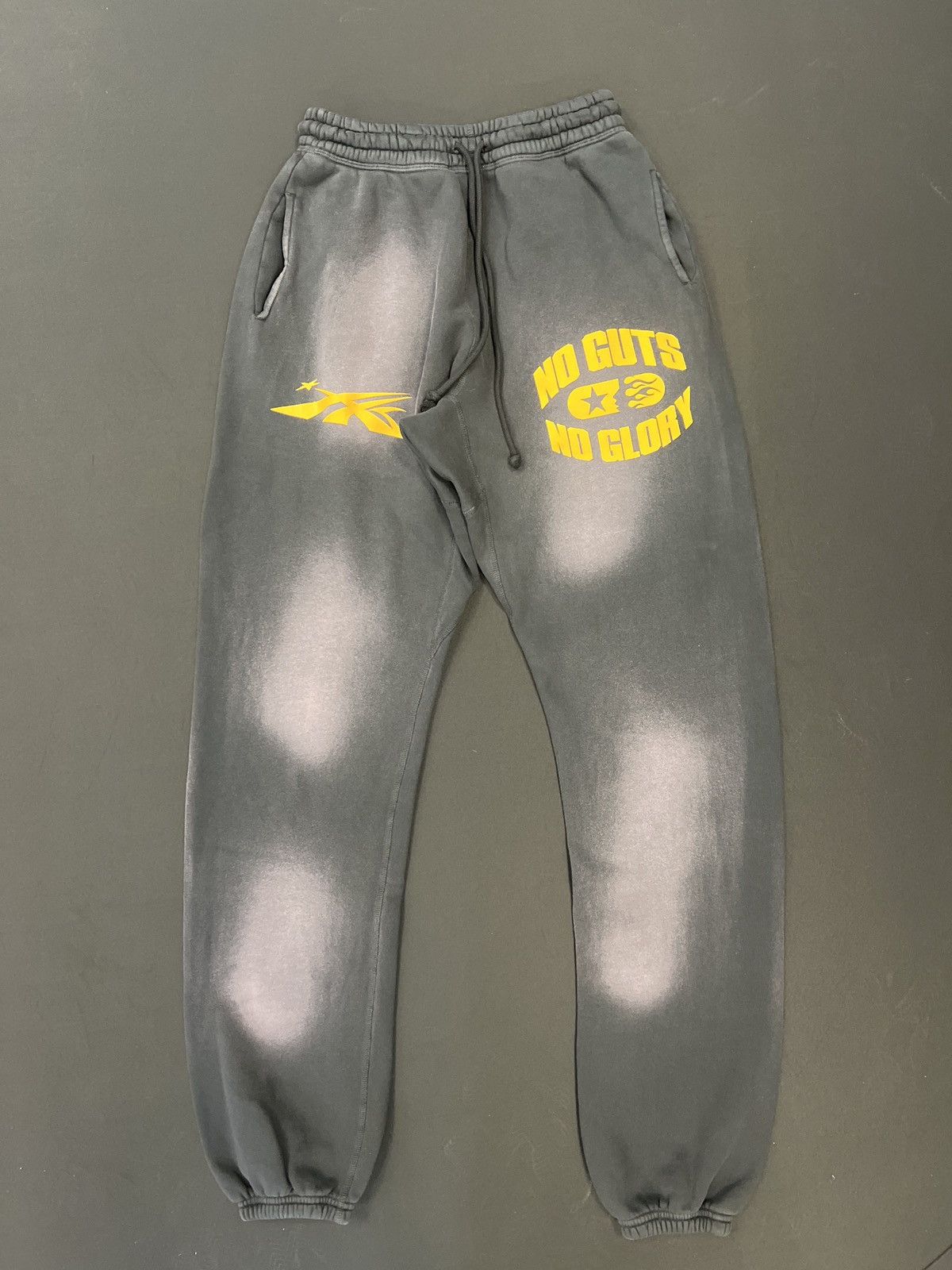 image of Hellstar Studios No Guts No Glory Black Sweatpants, Men's (Size 32)