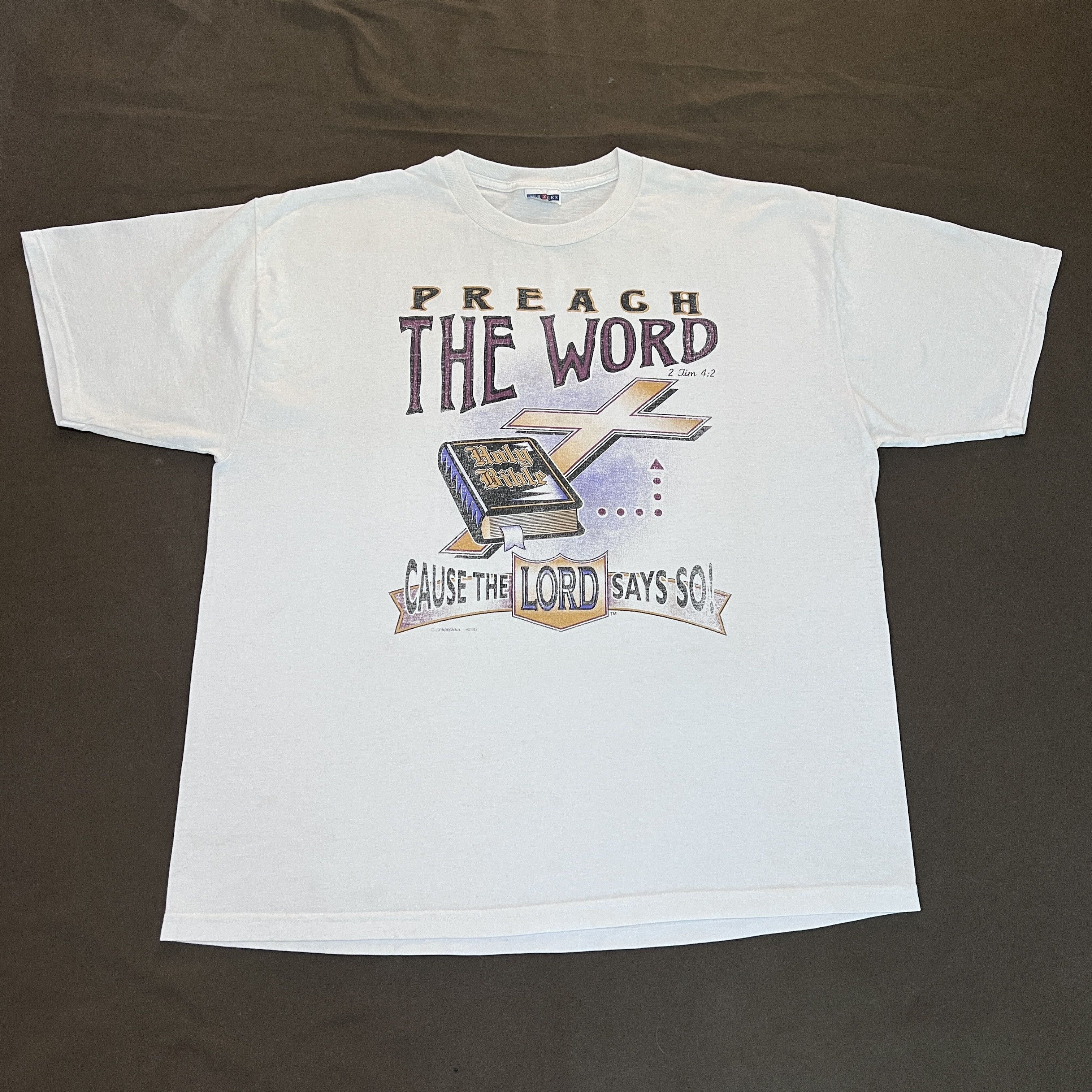 Vintage Vintage Y2K Preach the Word Bible Holy God Jesus Tee 2XL Size US XXL / EU 58 / 5 - 2 Thumbnail