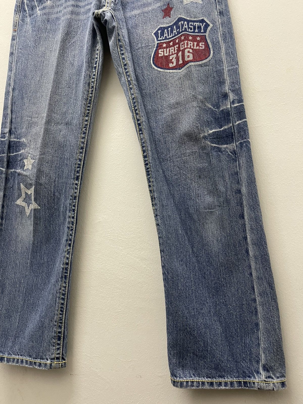 Japanese Brand Rare Vintage LTY Lala Tasty Surf Hickory Stripe Denim Size US 29 - 13 Thumbnail