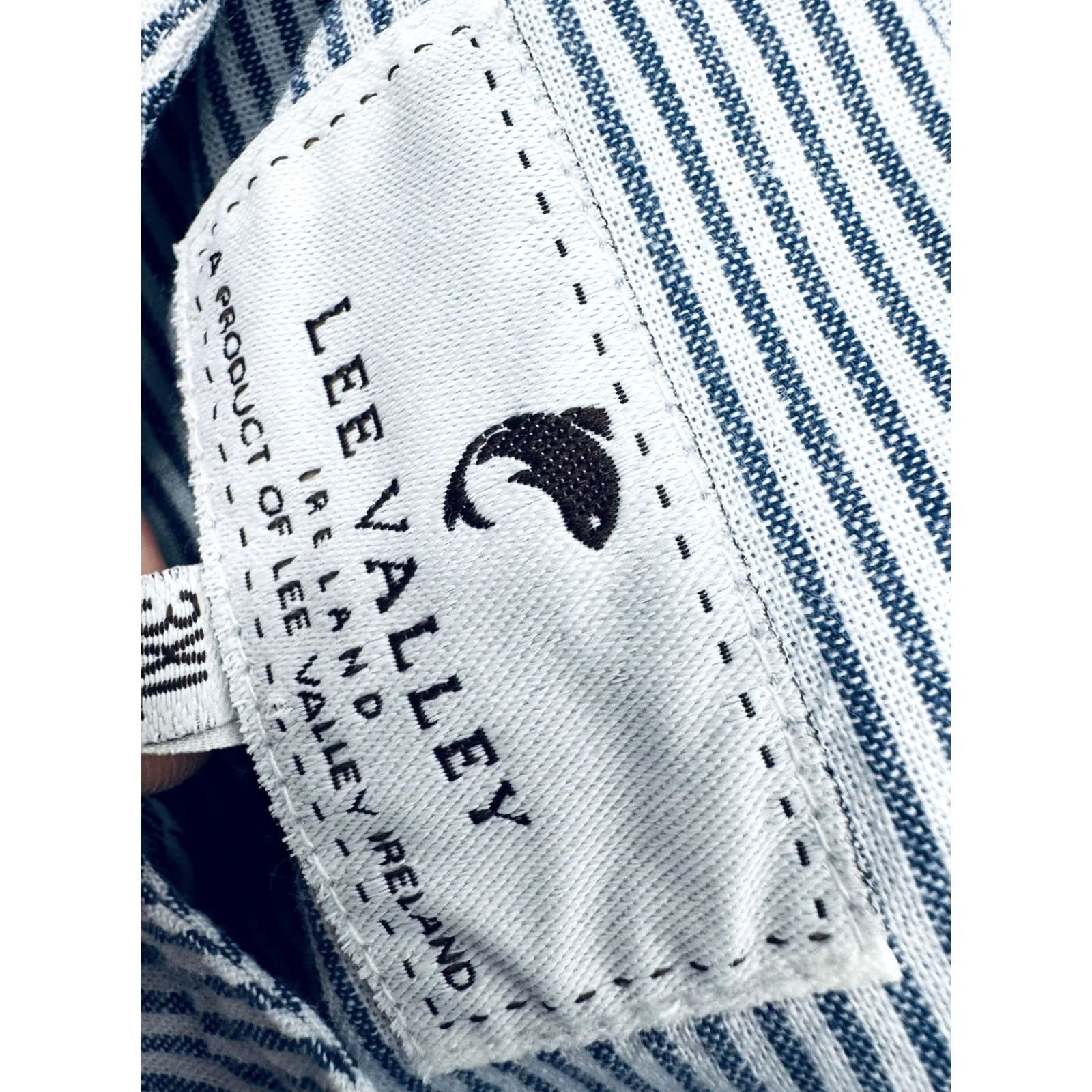 Lee LEE VALLEY Ireland LINEN BLEND Collarless Grandpa Engineer Stripe XL 3XL Shirt Men Blue White Button-Up Long Sleeve 3XL Mens B11 Size US XXL / EU 58 / 5 - 5 Thumbnail