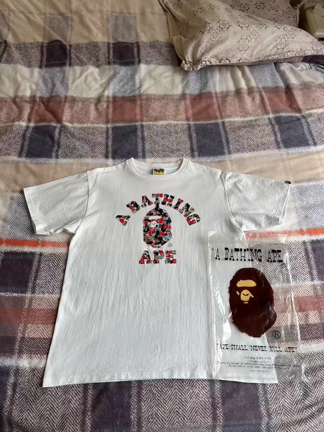 Bape BAPE Ape Print Short Sleeve T-Shirt K5 Size US L / EU 52-54 / 3 - 1 Thumbnail