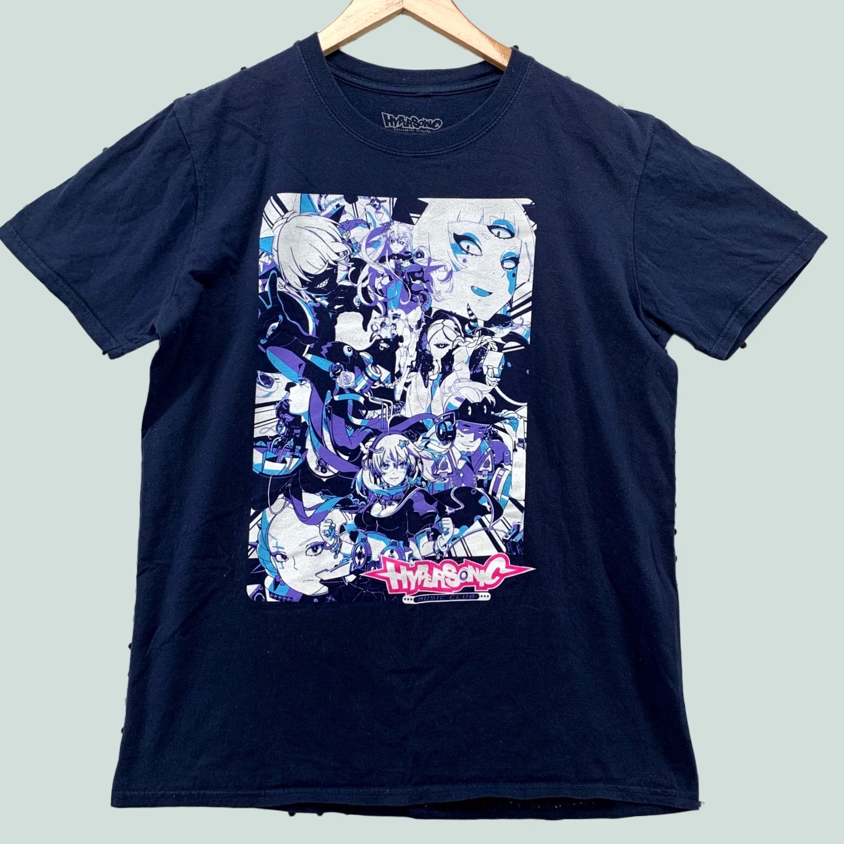 Vintage HYPERSONIC MUSIC CLUB Shirt Navy Blue ANIME Mens Medium Size US M / EU 48-50 / 2 - 1 Thumbnail