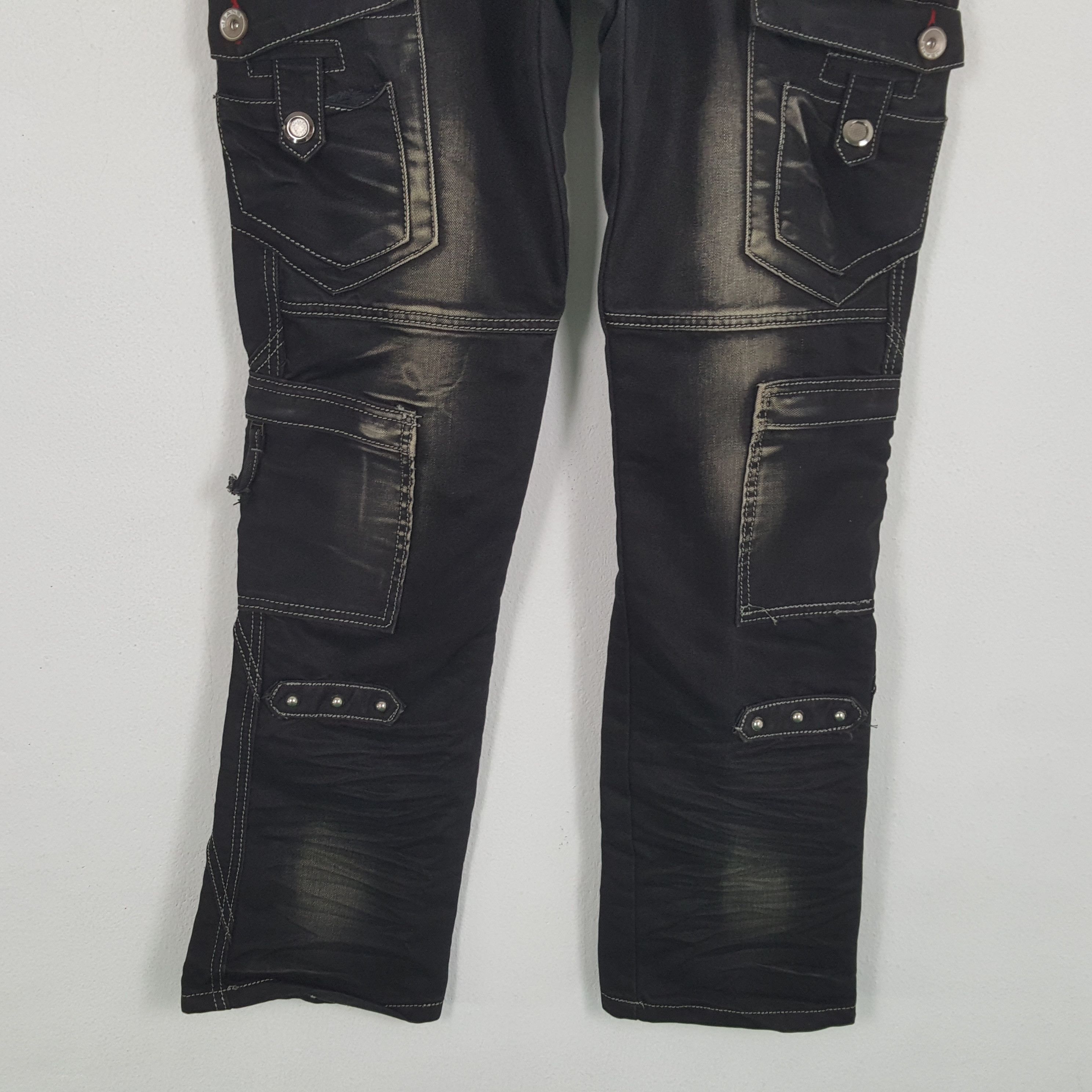 Vintage TESILIN Streetwear Fashion Cargo Style Rock Punk Jeans Size US 35 - 3 Thumbnail