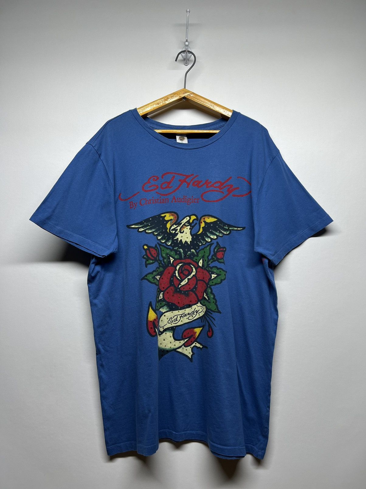 Ed Hardy Vintage Y2k Ed Hardy Eagle Roses 🦅🌹 Big Logo T-Shirt 00’s Size L / US 10 / IT 46 - 6 Thumbnail