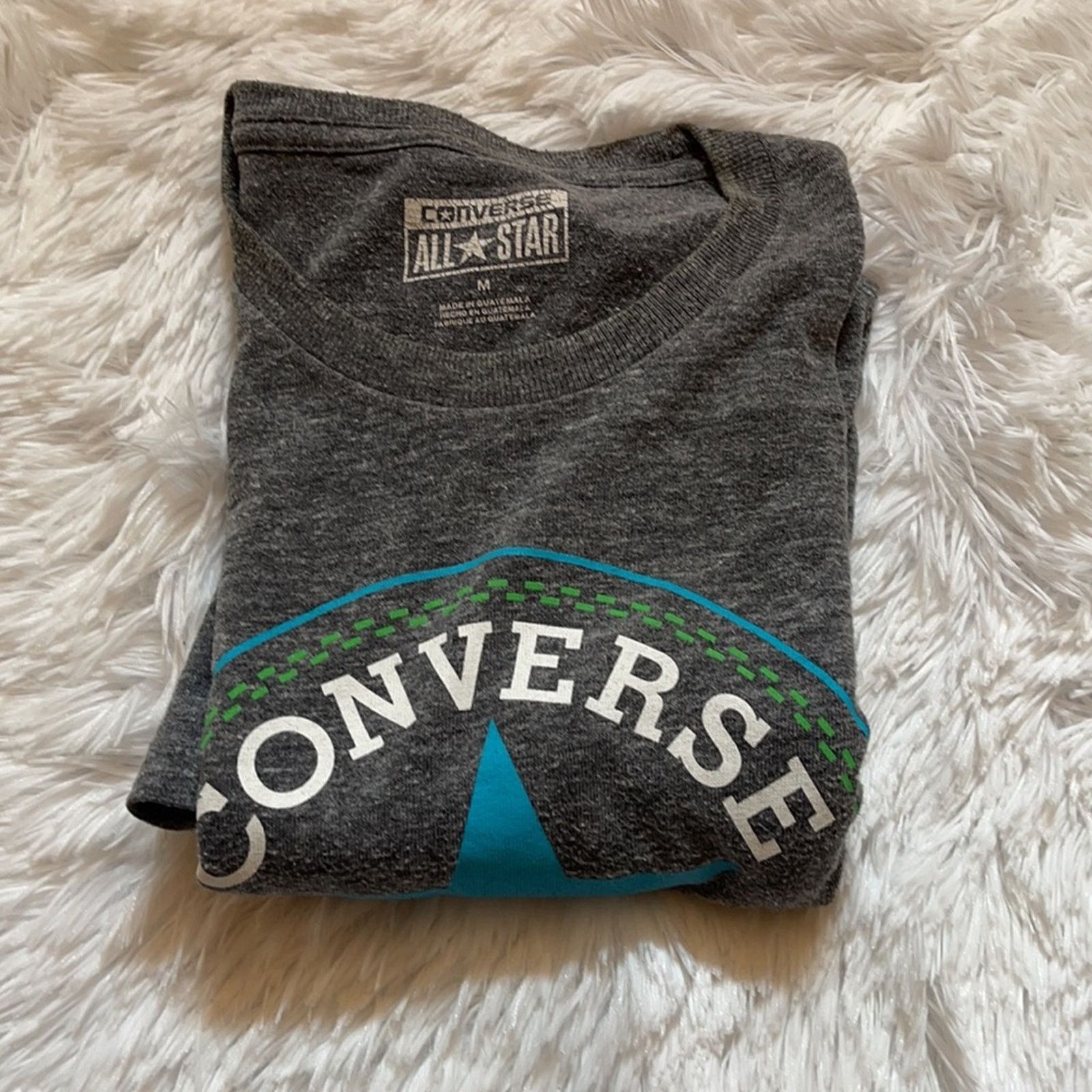 Converse Converse Grey/Blue/Green/White Size: Medium T-Shirt Size M / US 6-8 / IT 42-44 - 3 Thumbnail