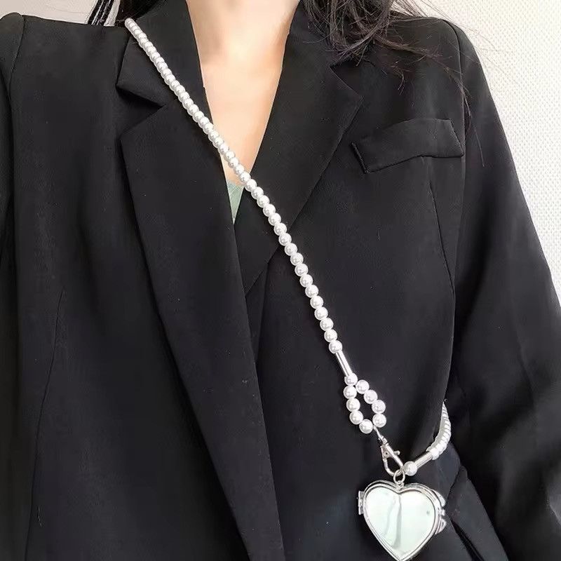 Designer Fashionable Pearl Strap Crossbody Mirror Belt Waist Chain Size ONE SIZE - 2 Thumbnail