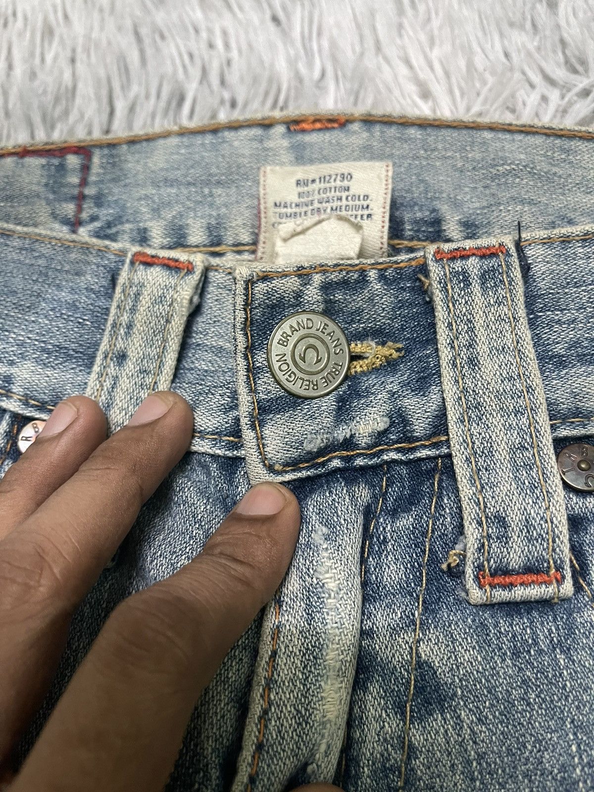 True Religion 90s TRUE RELIGION FLARE DENIM DISTRESSED Size US 30 / EU 46 - 8 Thumbnail