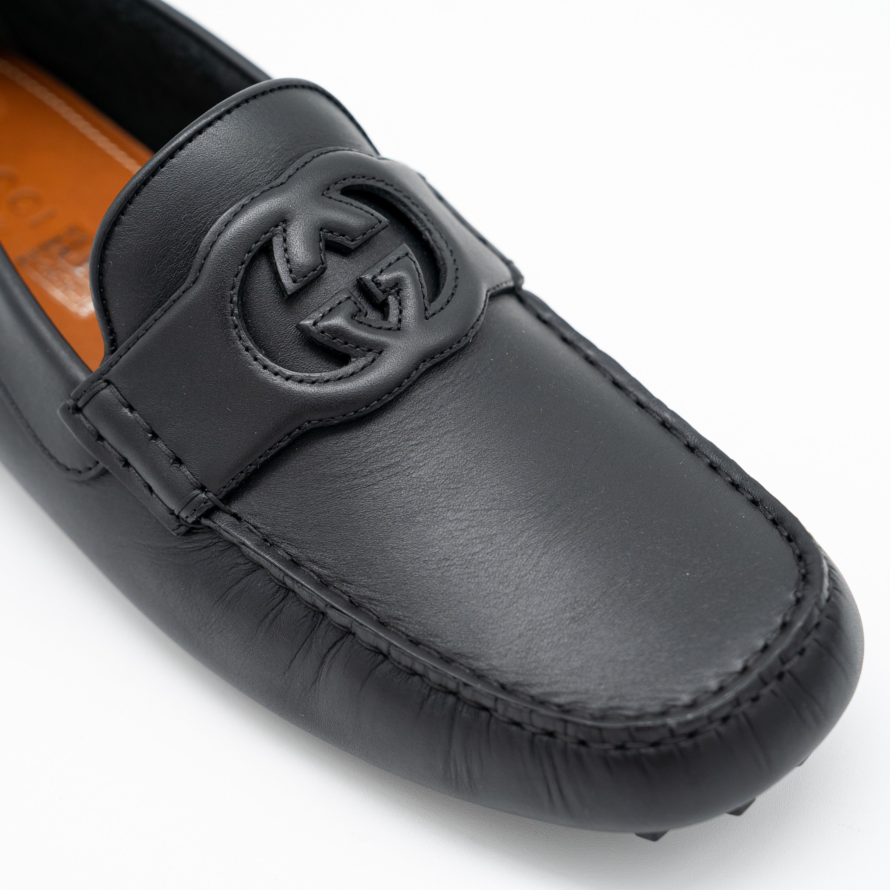 Gucci 13.5 US Gucci GG Leather Moccasin Driver Black Loafers Size US 13 / EU 46 - 7 Thumbnail