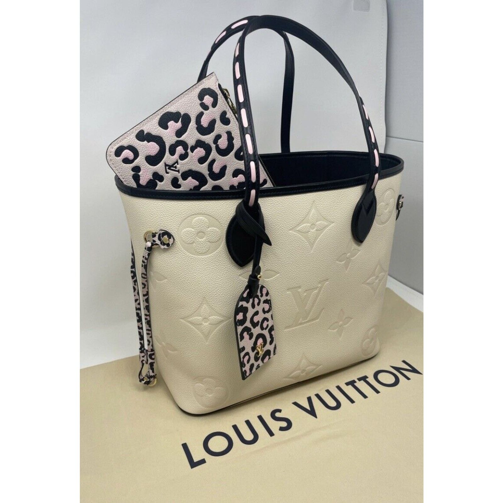 Louis Vuitton Louis Vuitton Neverfull Tote MM Ivory Leather Size ONE SIZE - 7 Thumbnail