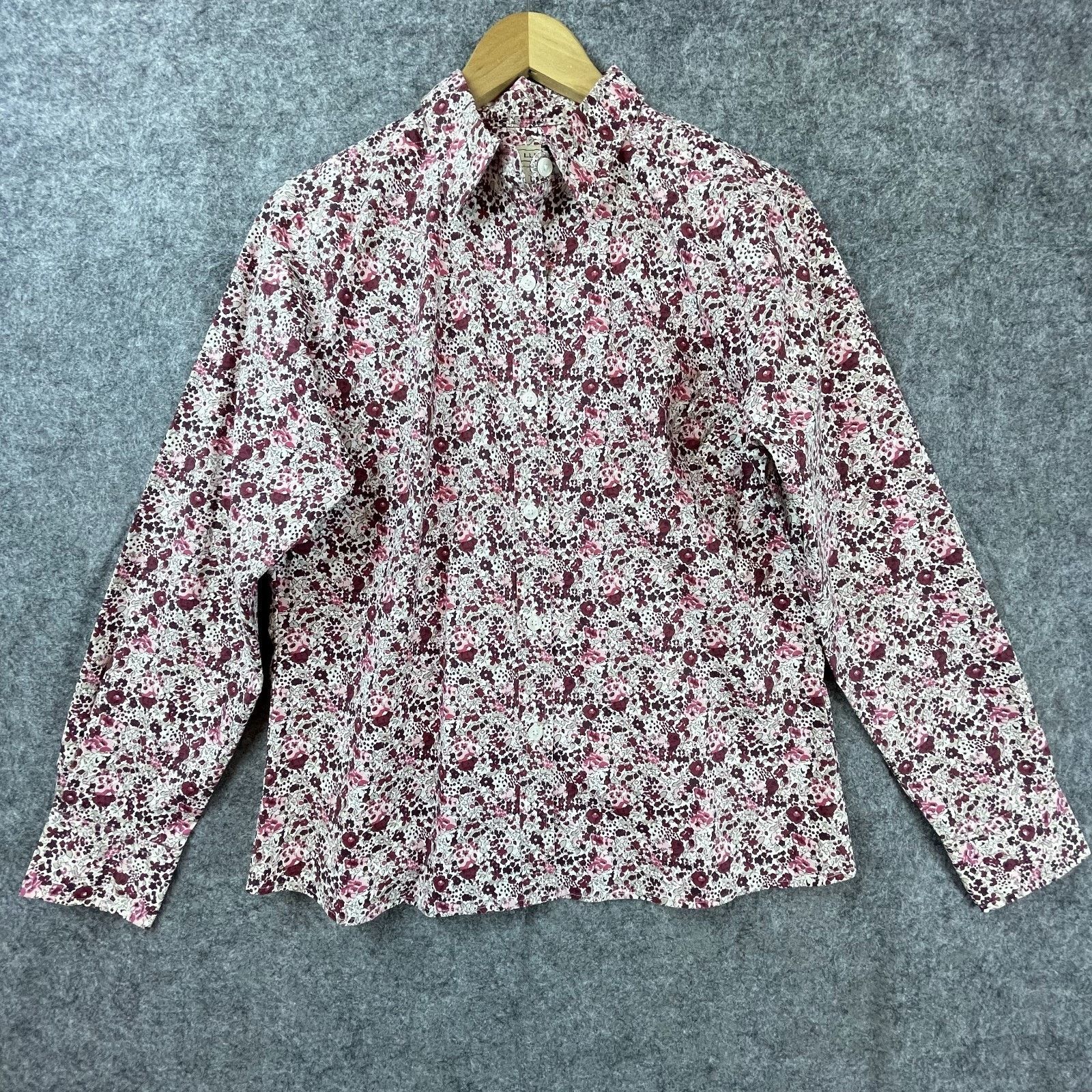 L.L. Bean L.L.Bean Shirt Womens Medium Pink Busy Flower Pattern Size M / US 6-8 / IT 42-44 - 1 Thumbnail