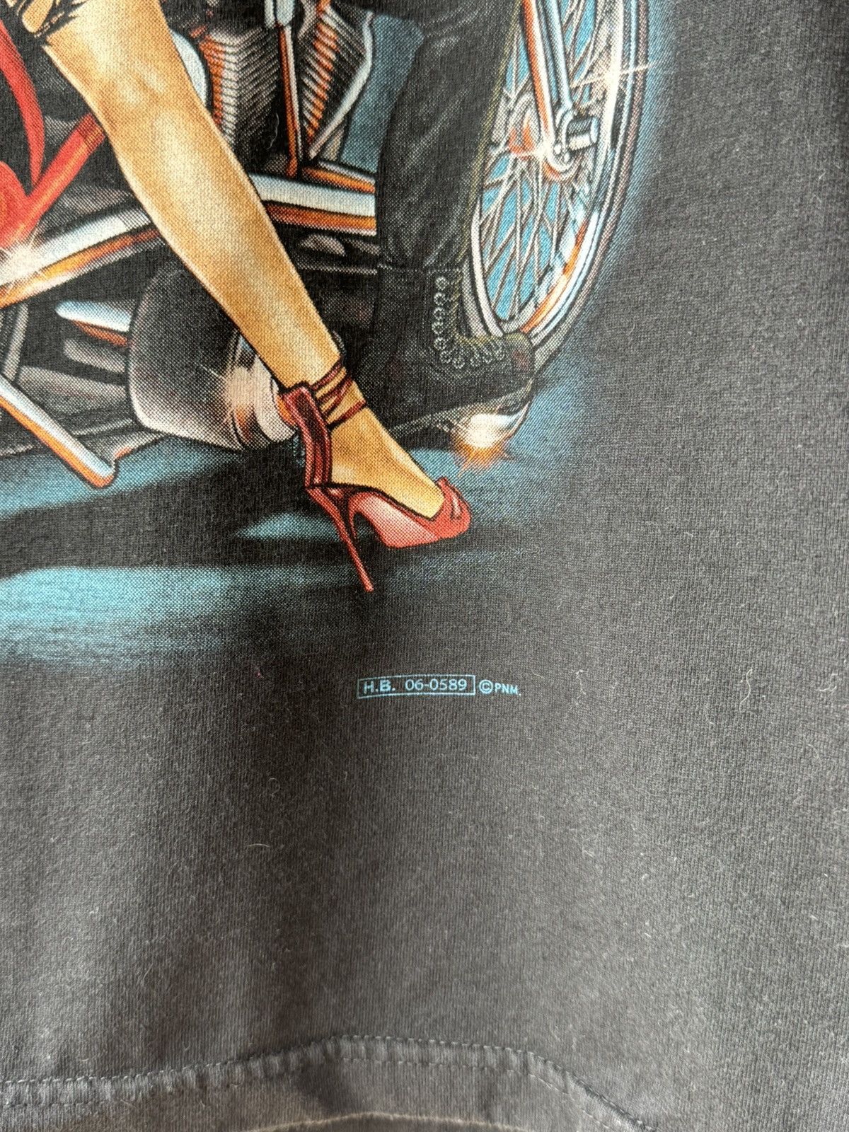 Harley Davidson Vintage Nude Sexy Girl Tattoo Ghost Rider T-shirt Size US M / EU 48-50 / 2 - 4 Thumbnail