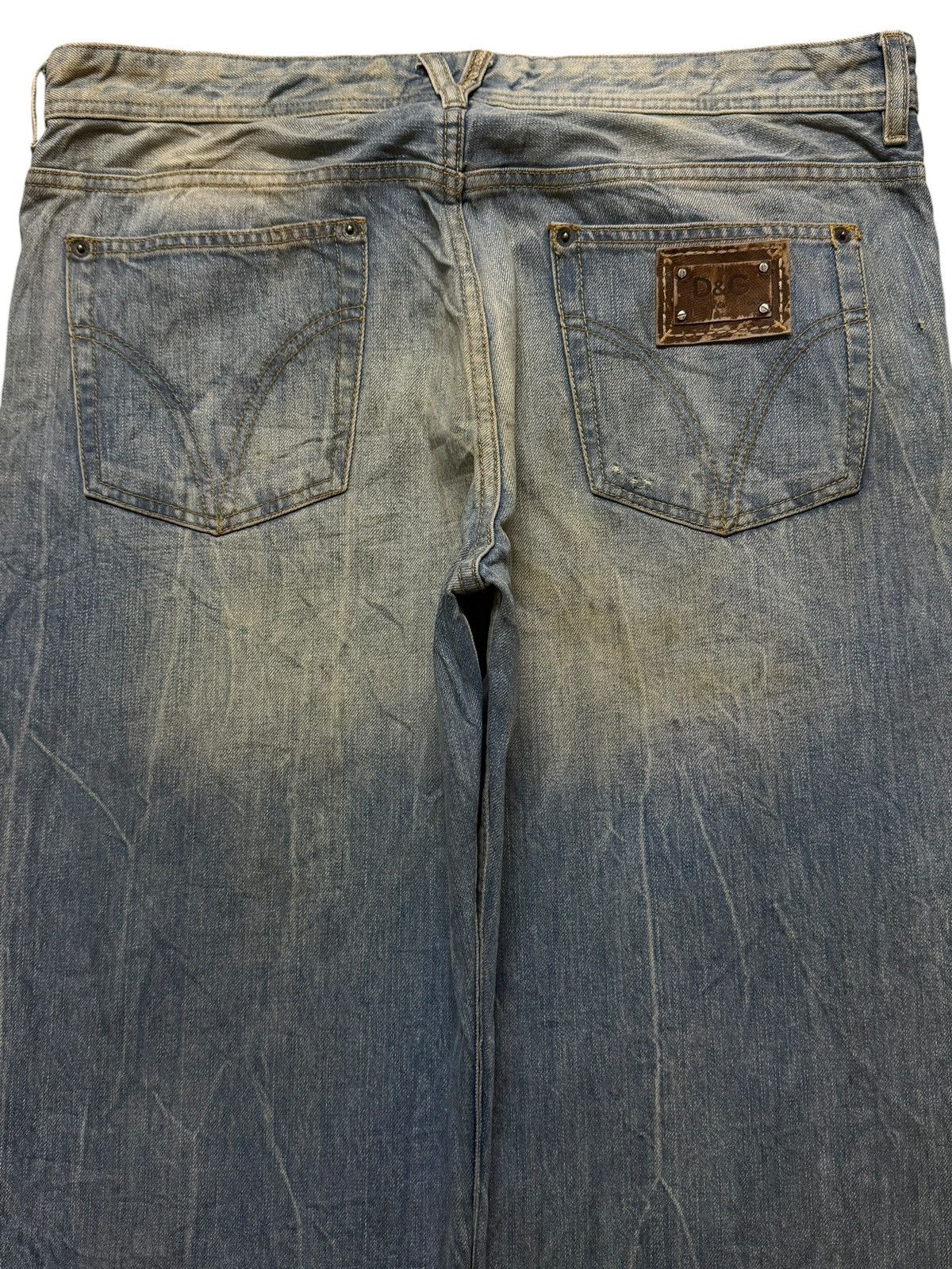 Dolce & Gabbana Vintage 90s Dolce & Gabbana Blue Faded Wash Wide Leg Loose Size US 36 / EU 52 - 4 Thumbnail