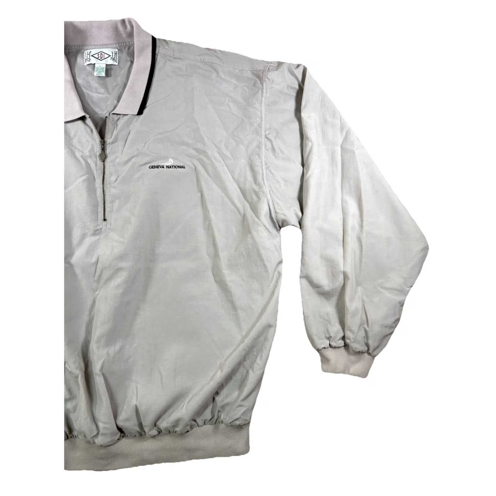 Vintage VINTAGE SDI Windbreaker Jacket Mens L Beige Golf 90s Outdoor Retro Sports Geneva National Golf Course Size US L / EU 52-54 / 3 - 3 Thumbnail