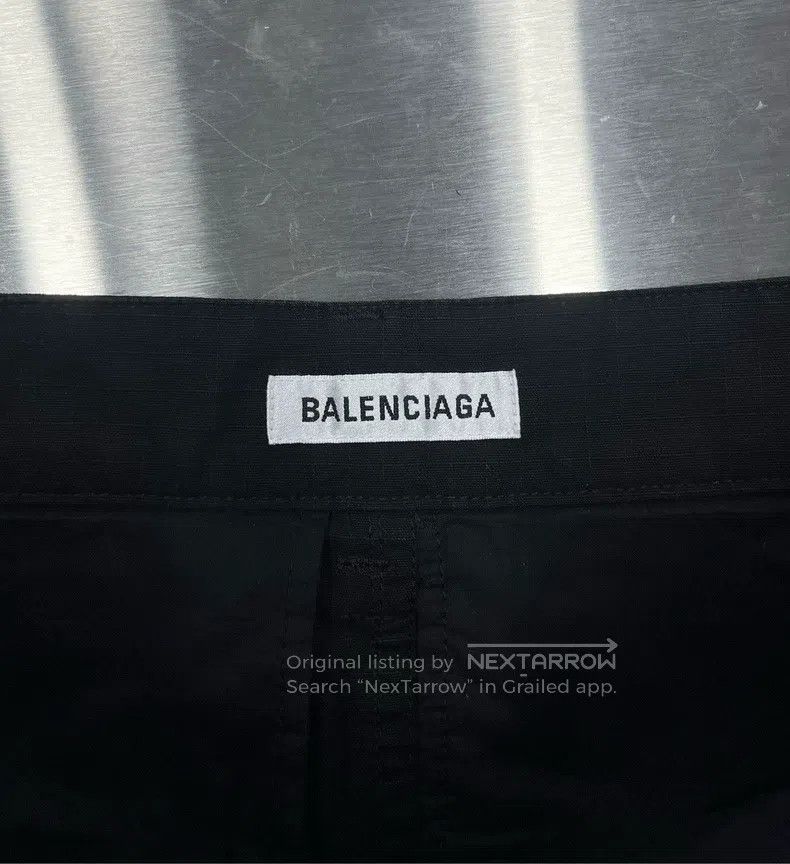 Balenciaga Balenciaga Black solid color button-up cargo A-line skirt Size 33" - 4 Thumbnail