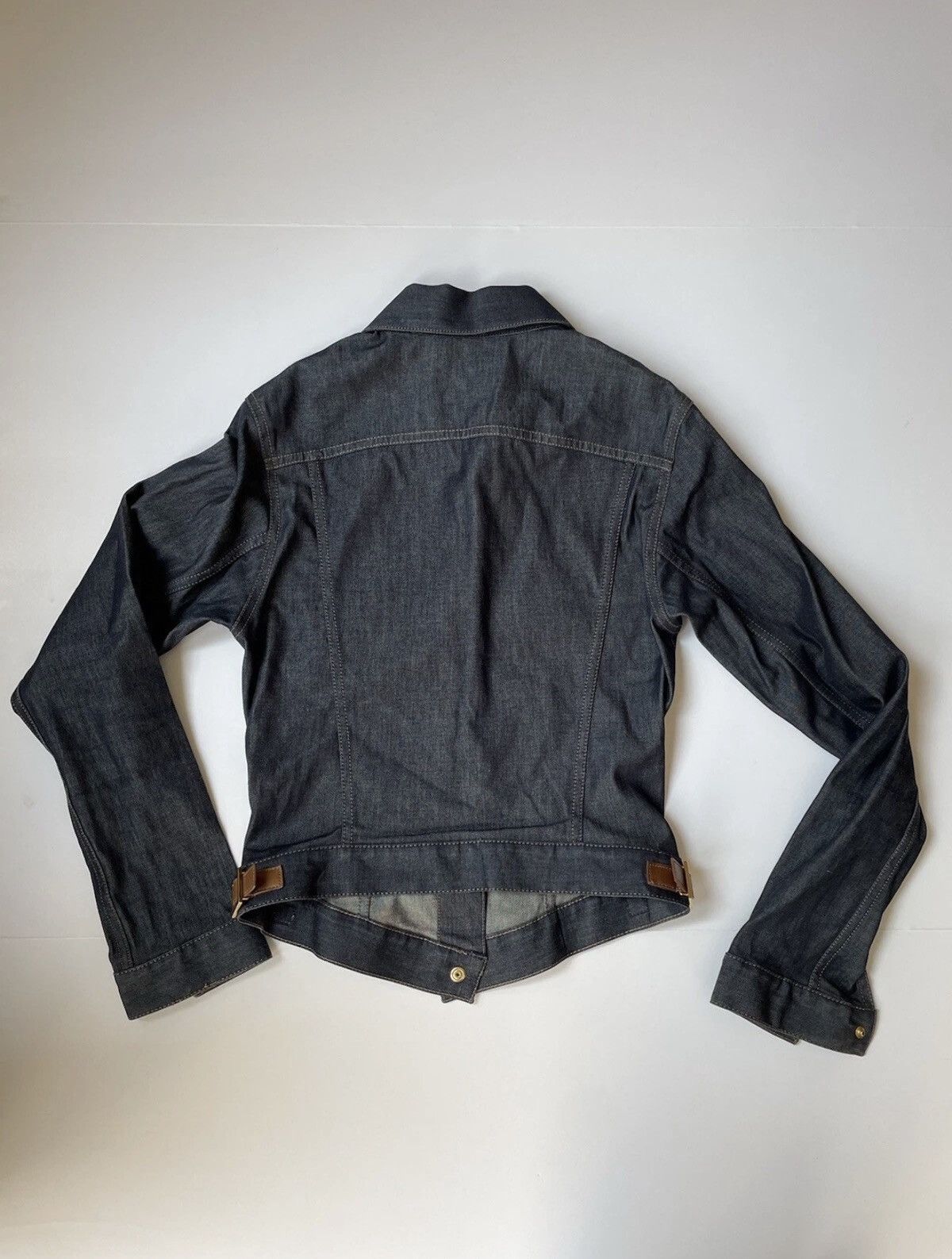 Gucci GUCCI Tom Ford FW 2000 Dark Blue Denim Leather Buckle Jacket Size S / US 4 / IT 40 - 7 Thumbnail