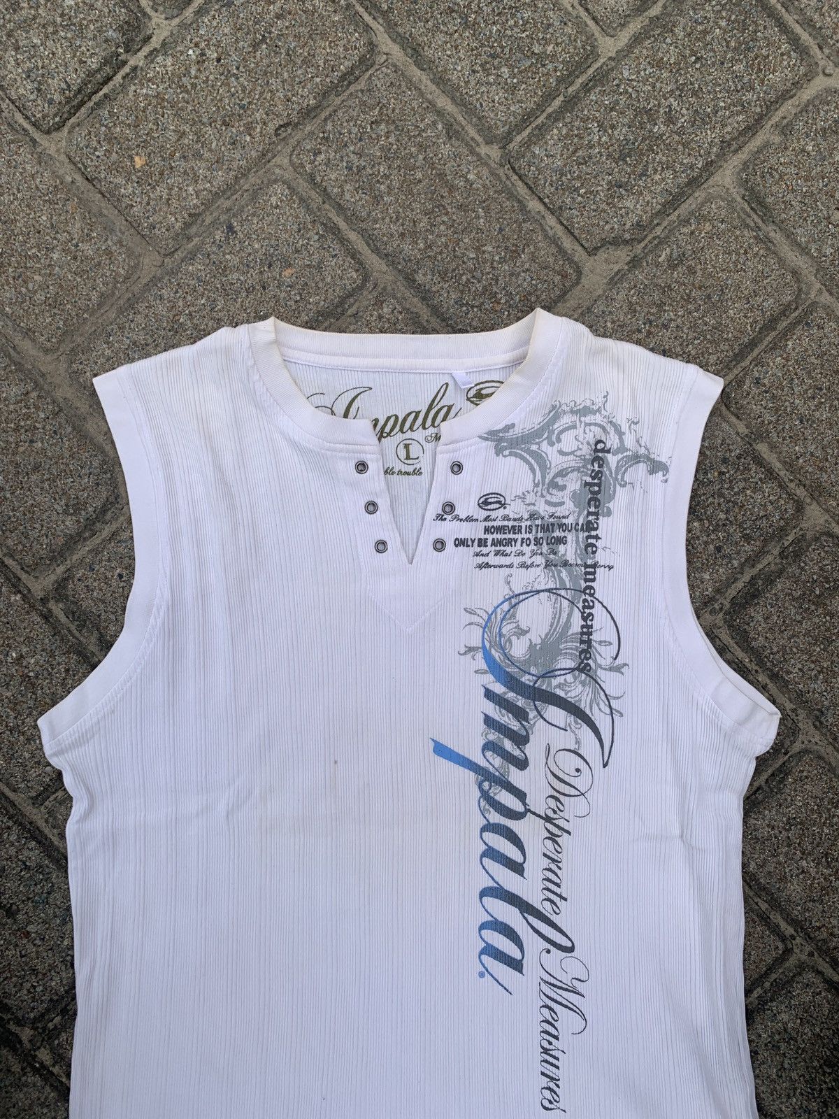 Japanese Brand Tank top vest impala laceup poem shirt Size US L / EU 52-54 / 3 - 5 Thumbnail