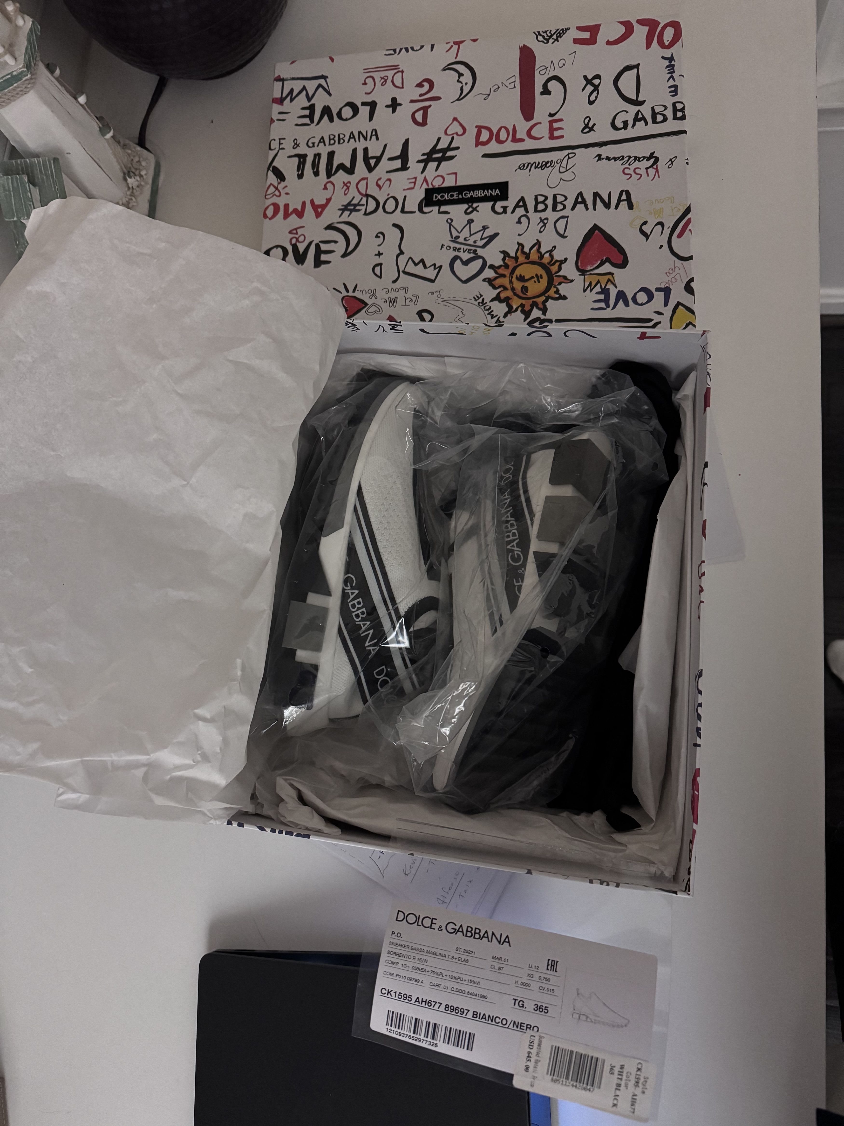 Dolce & Gabbana Dolce & Gabbana Sorrento Slip-On Sneakers White/Black Size US 5.5 / IT 35.5 - 2 Thumbnail