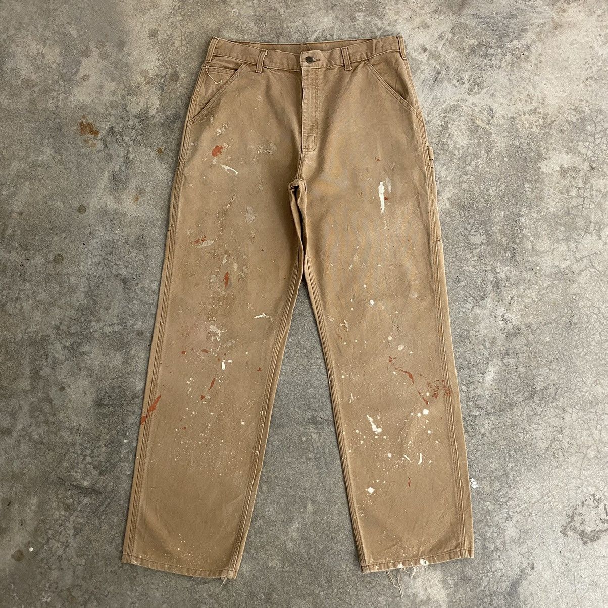 Carhartt Vintage Carhartt Faded Tan Splatter Painter Pants Size US 34 / EU 50 - 3 Thumbnail