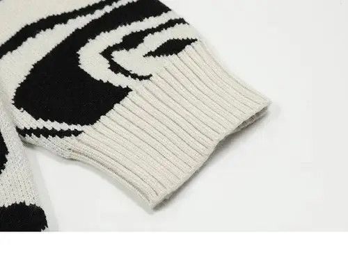 Aran Isles Knitwear × Other Painting Skull Graphic Knitted White Sweater Size US L / EU 52-54 / 3 - 4 Thumbnail