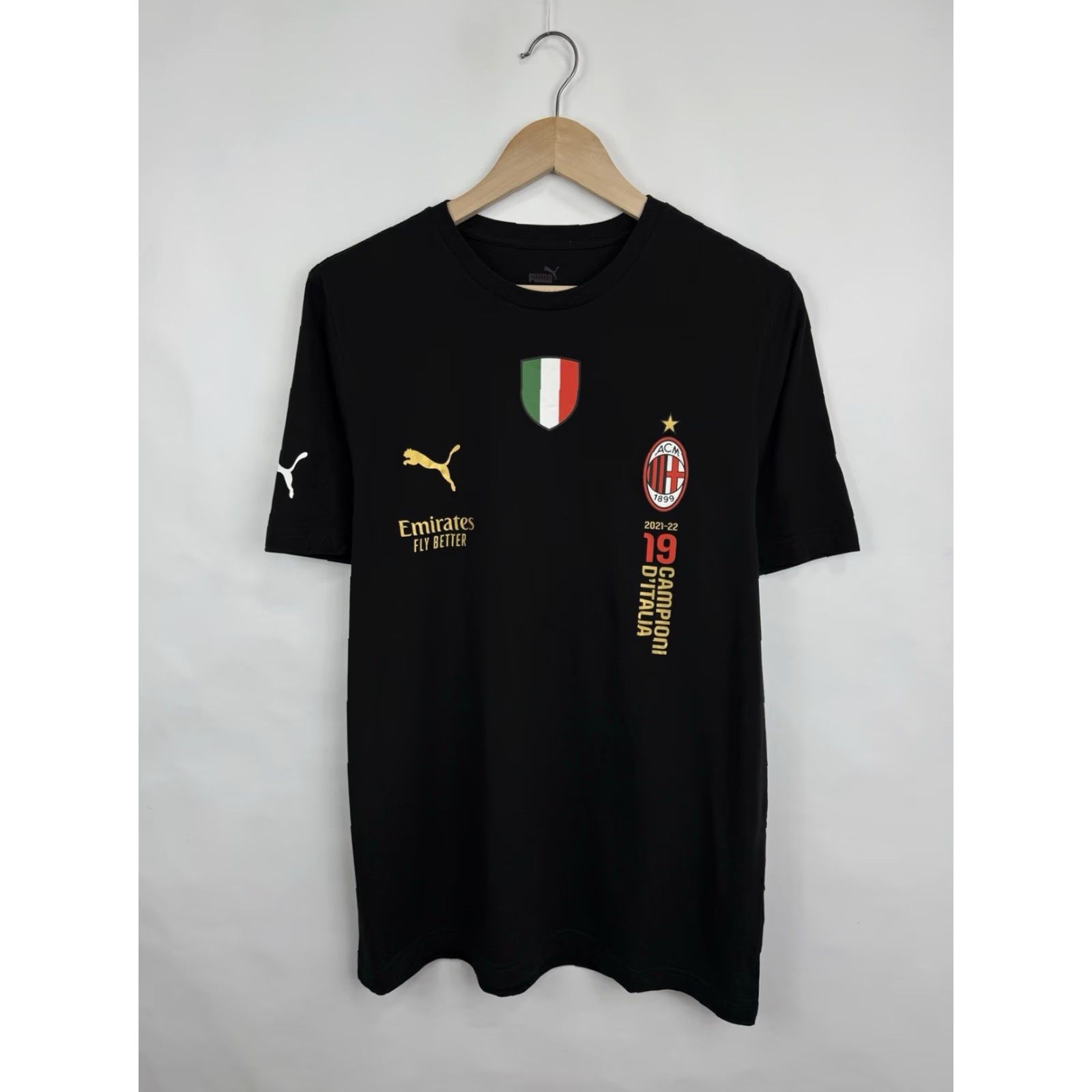Puma PUMA AC Milan 2021-22 Champions T Shirt Campioni D’Italia L Mens Black Size US L / EU 52-54 / 3 - 3 Thumbnail