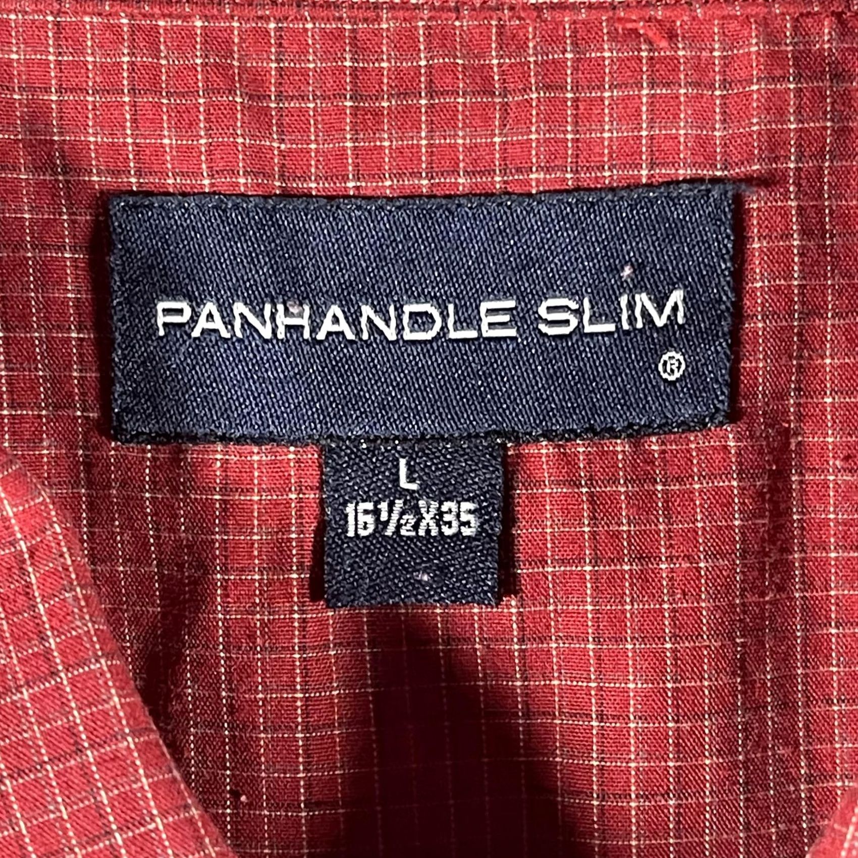 Vintage Panhandle Slim Shirt Mens Large Red Western Pearl Snap Long Sleeve Check Plaid Size US L / EU 52-54 / 3 - 5 Thumbnail