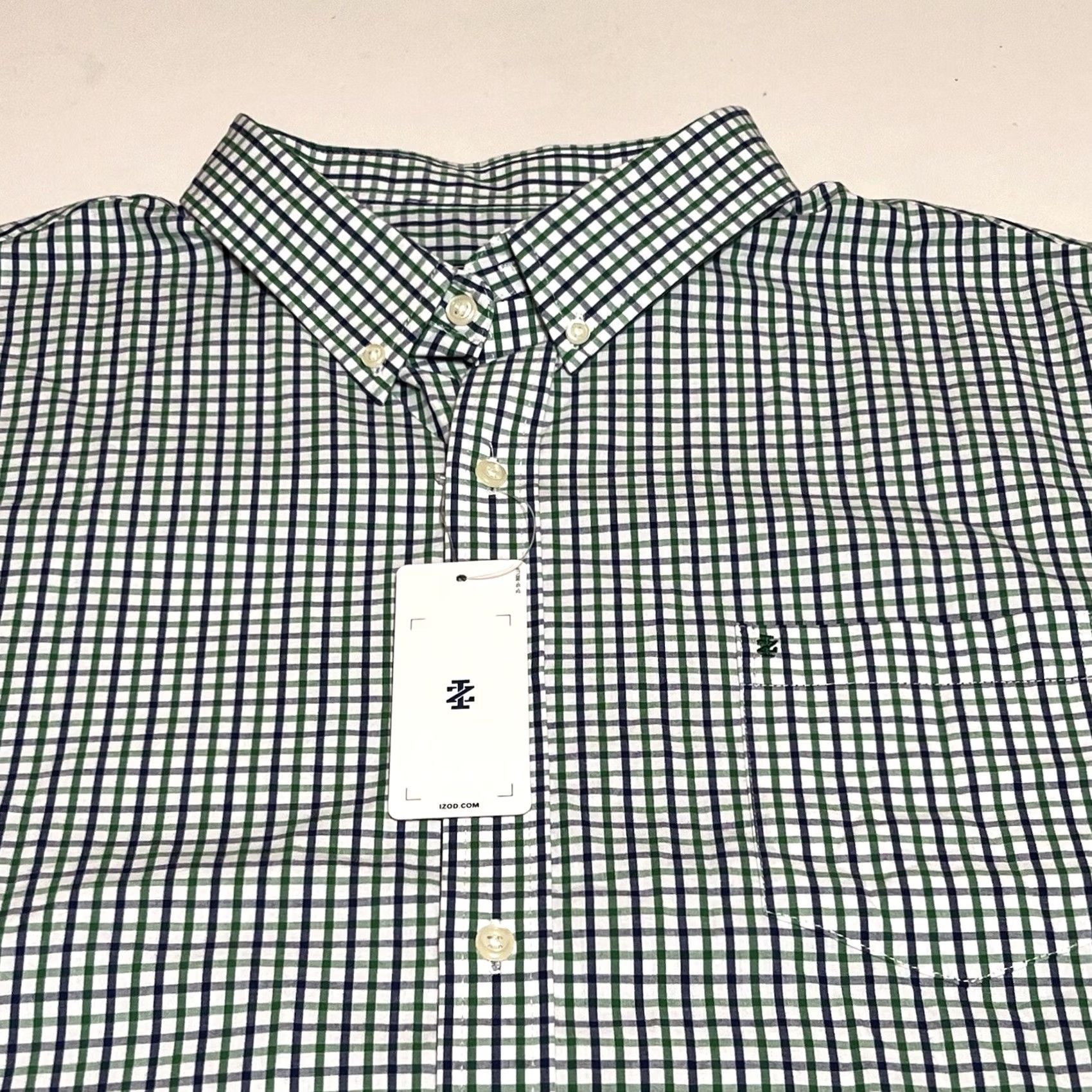 Izod IZOD Shirt Slim Fit Button-Front Long Sleeve Multicolor Check - 2XL Mens Size US XXL / EU 58 / 5 - 2 Thumbnail