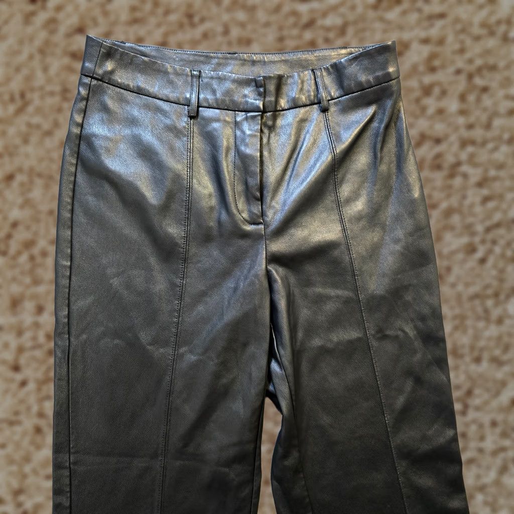 7 For All Mankind Seven For All Mankind Pants Womens M Black Wide-Leg Faux Leather Crop Shirt? Size 32" / US 10 / IT 46 - 1 Thumbnail