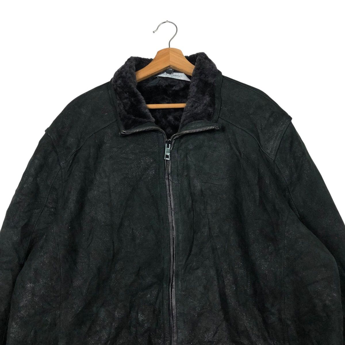 Andrew Marc 🔥VINTAGE LEATHER JACKET ANDREW MARC LAMB FUR BLANKET Size US XXL / EU 58 / 5 - 3 Thumbnail