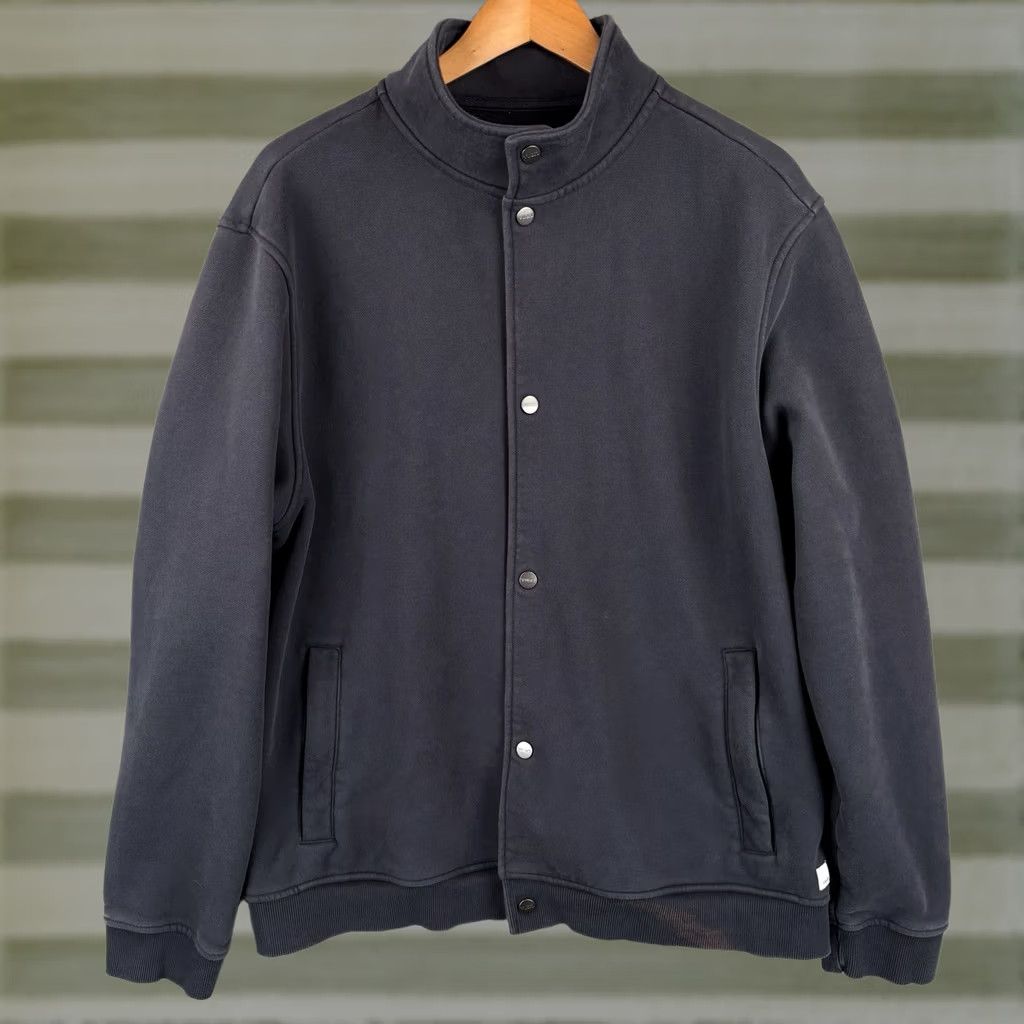 Vuori Vuori Bomber Jacket Mens XL Navy Fleece Snap Front Stand-Up Collar Size US XL / EU 56 / 4 - 1 Thumbnail