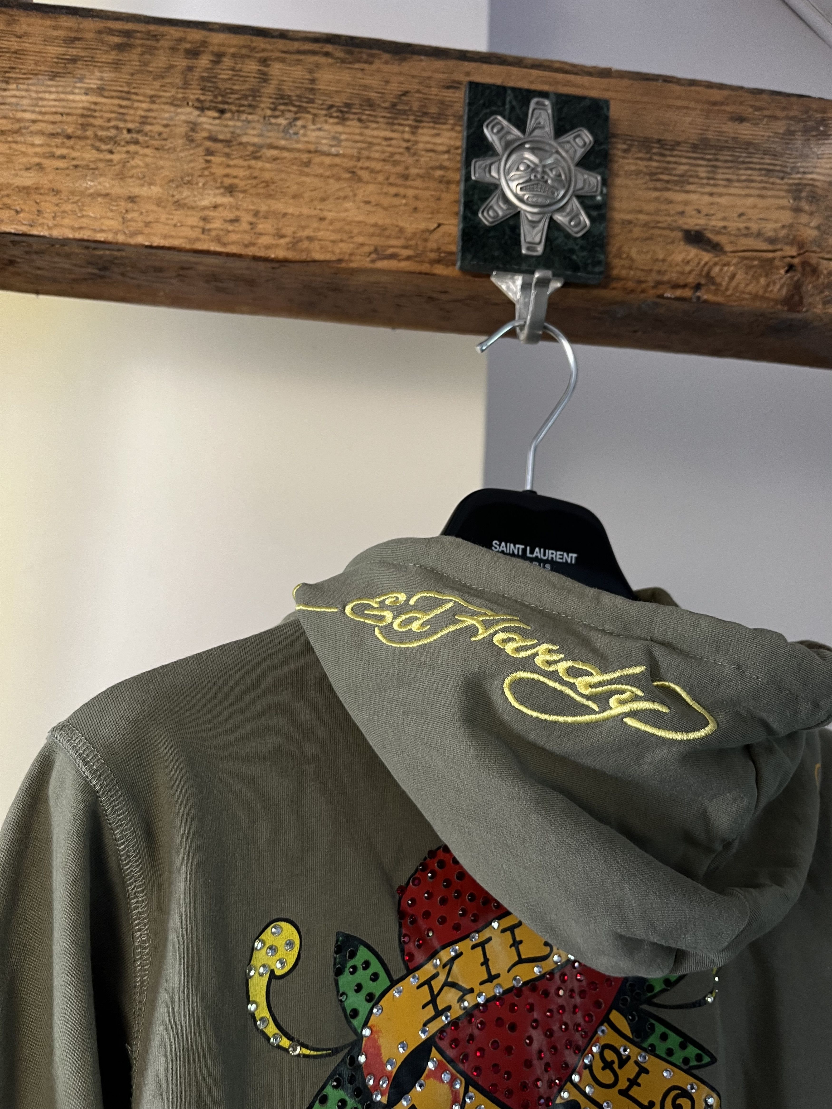 Christian Audigier × Ed Hardy × Vintage Ed Hardy By Christian Audigier Skull Zip Hoodie Size M / US 6-8 / IT 42-44 - 6 Thumbnail