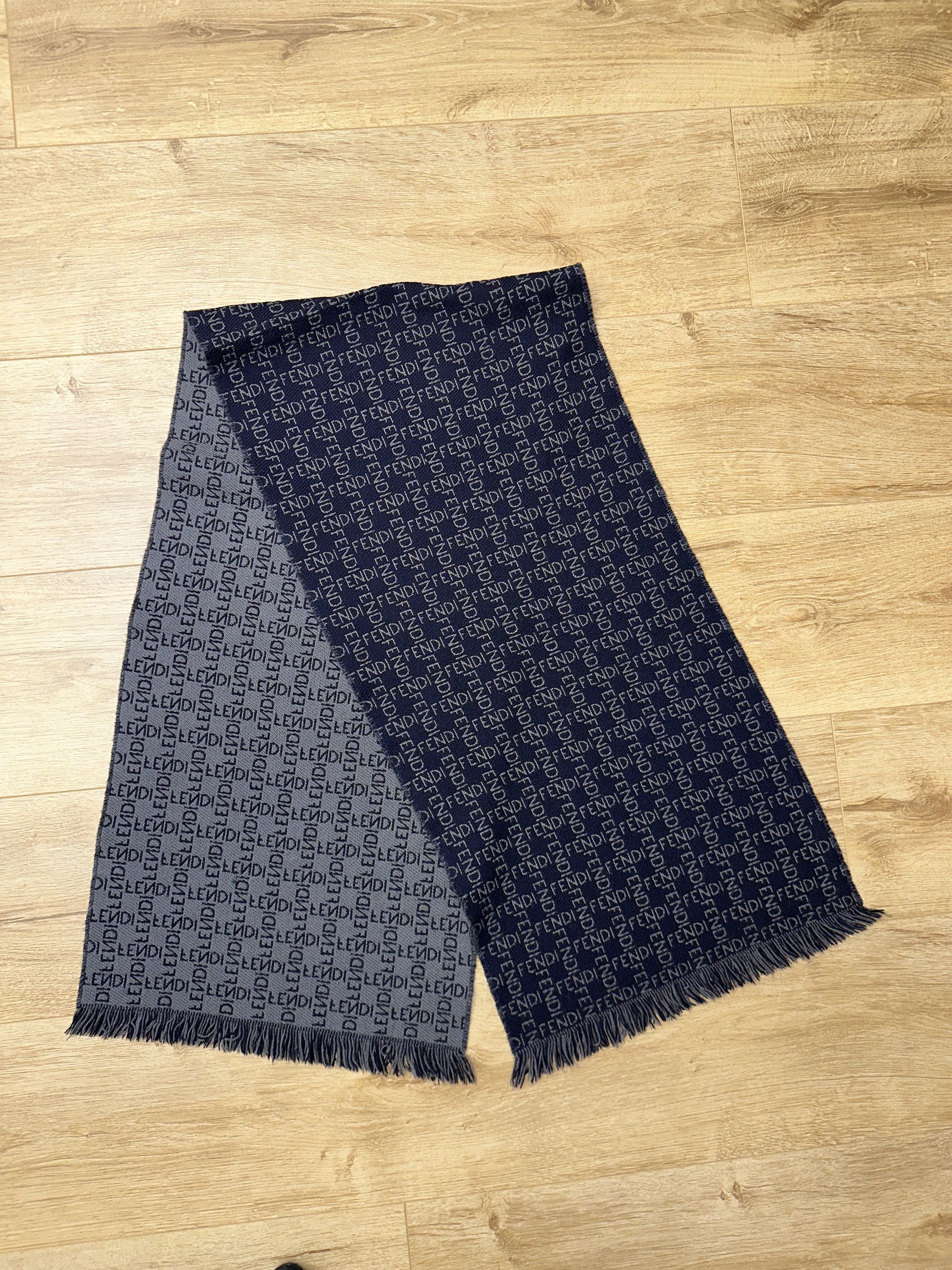 Fendi Rare Fendi Zucca Monogram Wool Scarf Fringed 140x34 Cm Size ONE SIZE - 1 Thumbnail