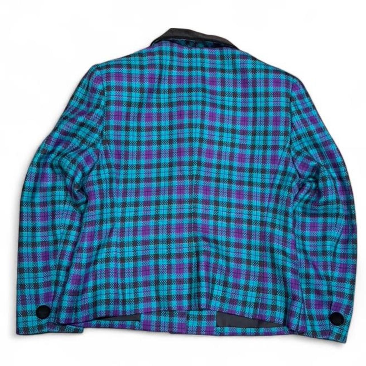 Jeremy Scott Vintage 90s Jeremy Scott Plaid Wool Padded Cropped Blazer Size US S / EU 44-46 / 1 - 3 Thumbnail
